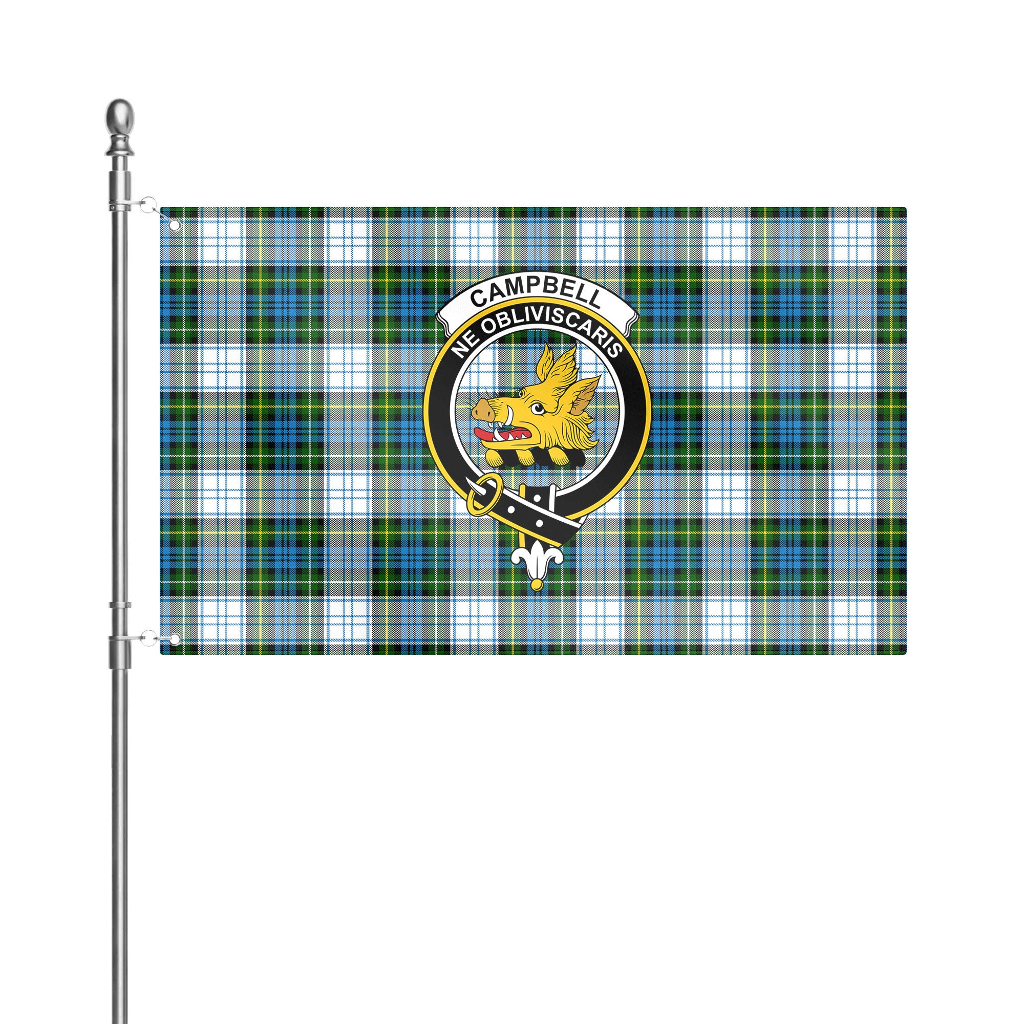 Campbell Dress Tartan Crest House Flag