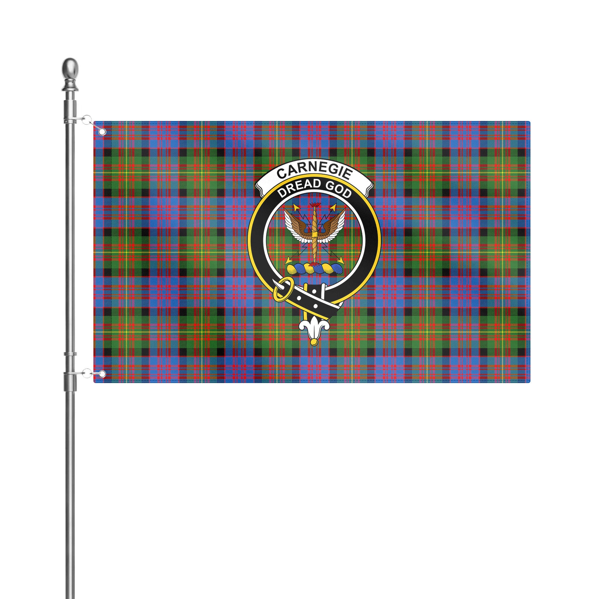 Carnegie Ancient Tartan Crest House Flag