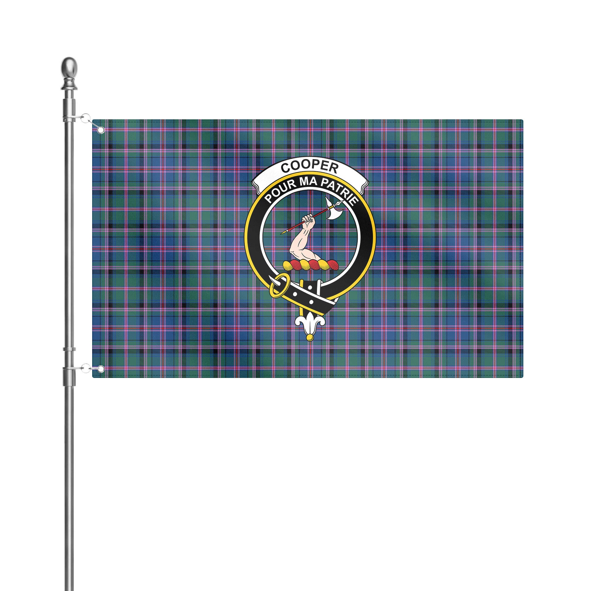 Cooper Ancient Tartan Crest House Flag