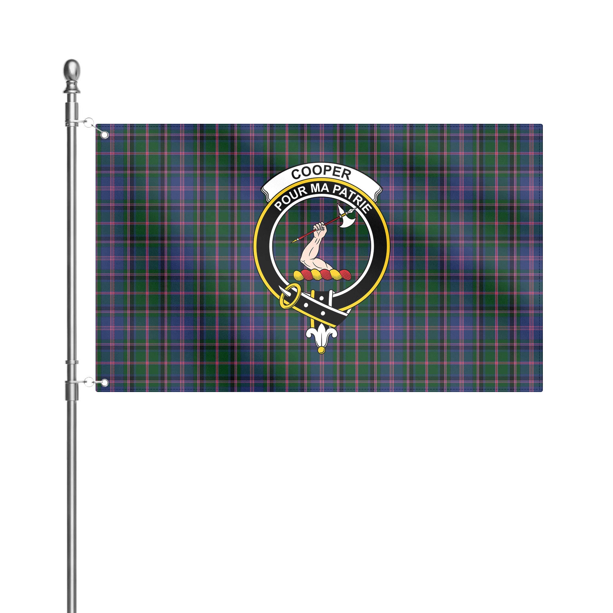 Cooper Tartan Crest House Flag