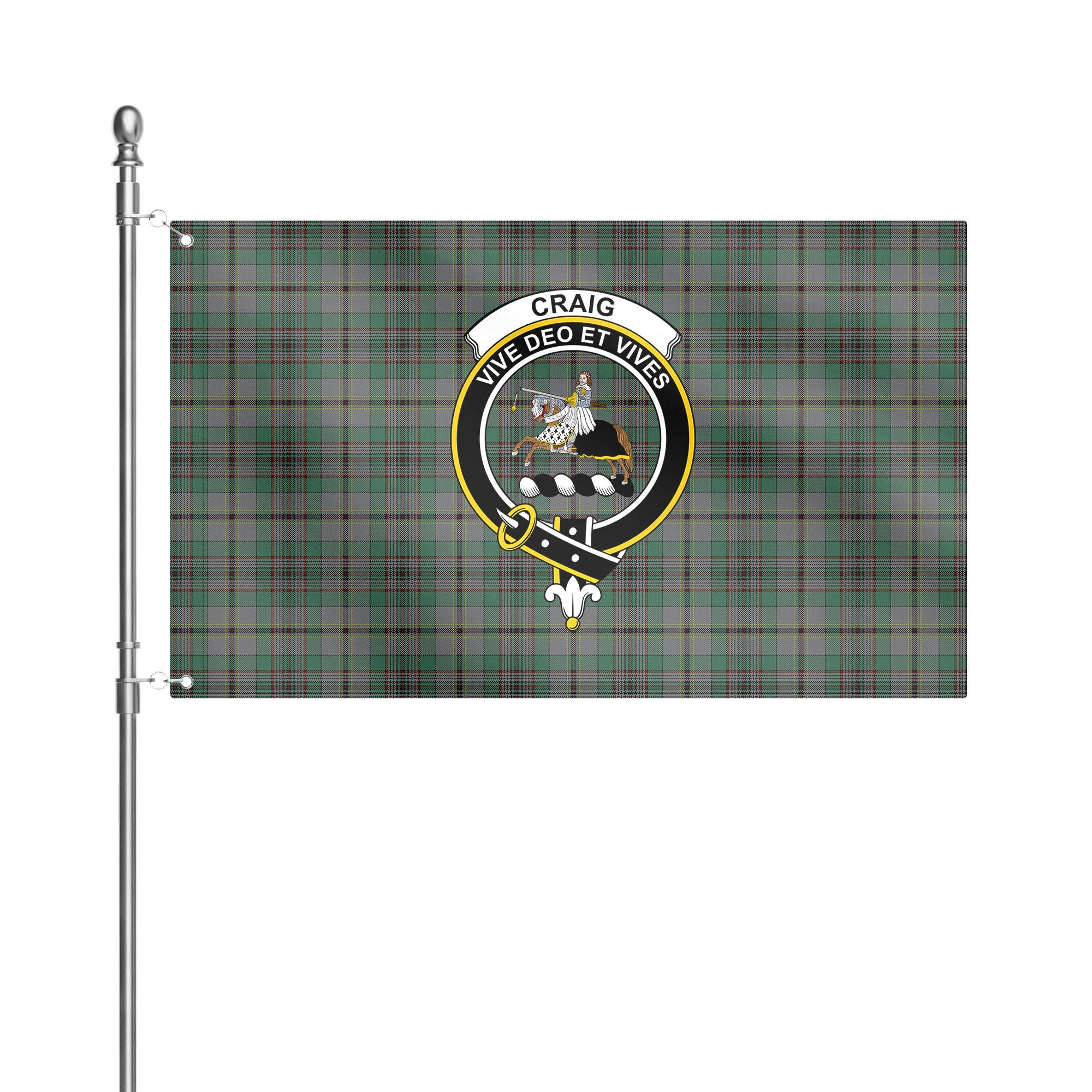 Craig Tartan Crest House Flag