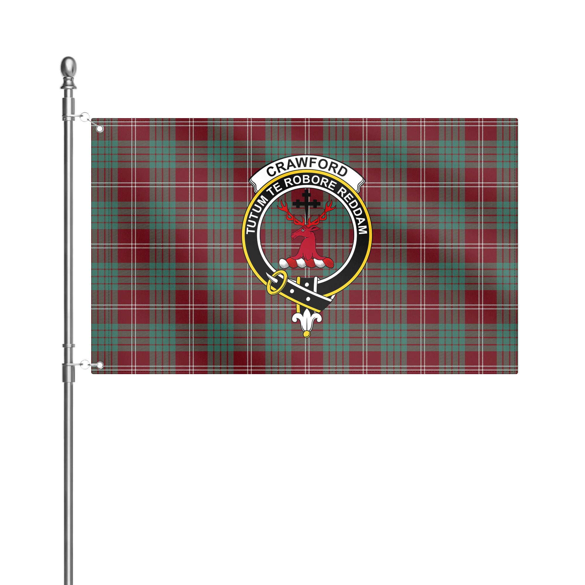 Crawford Modern Tartan Crest House Flag