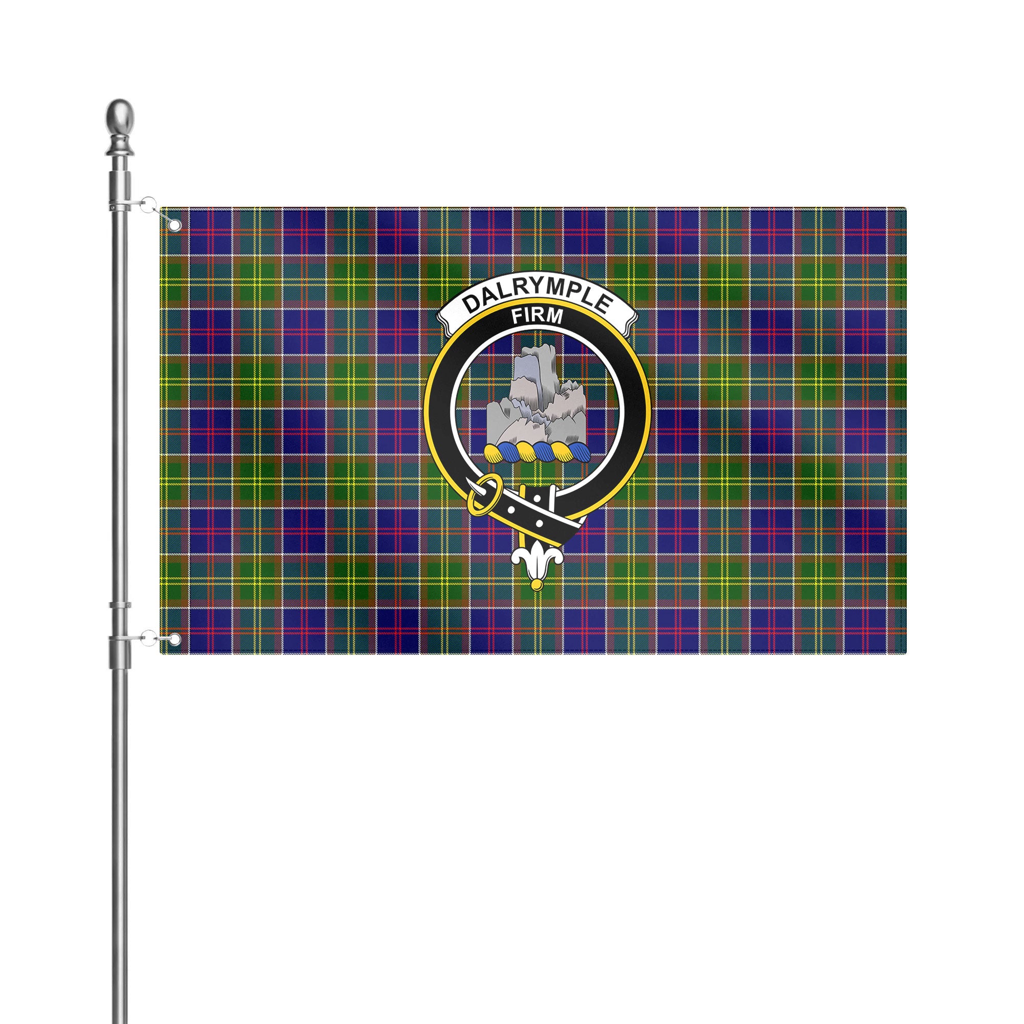 Dalrymple Tartan Crest House Flag