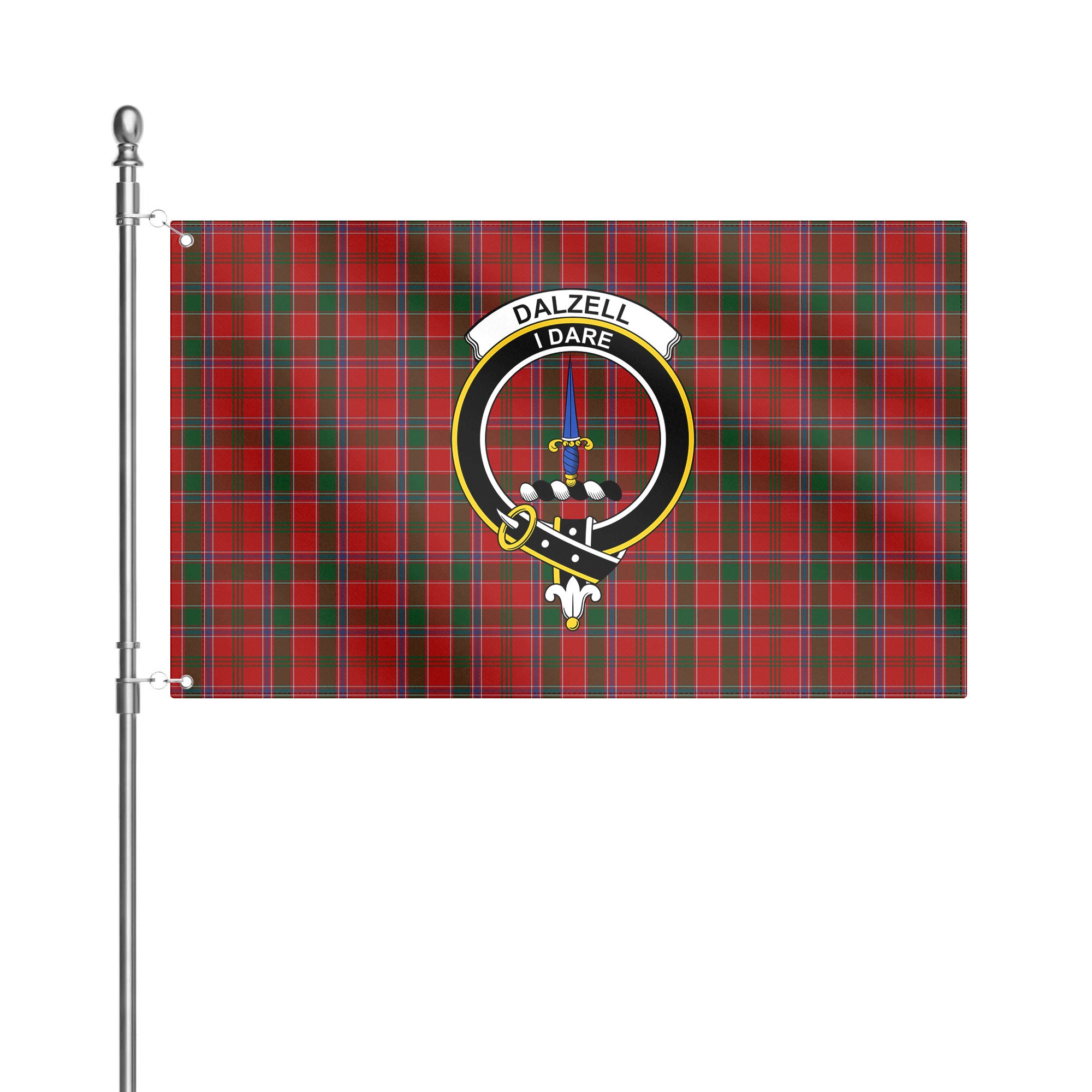 Dalzell Tartan Crest House Flag