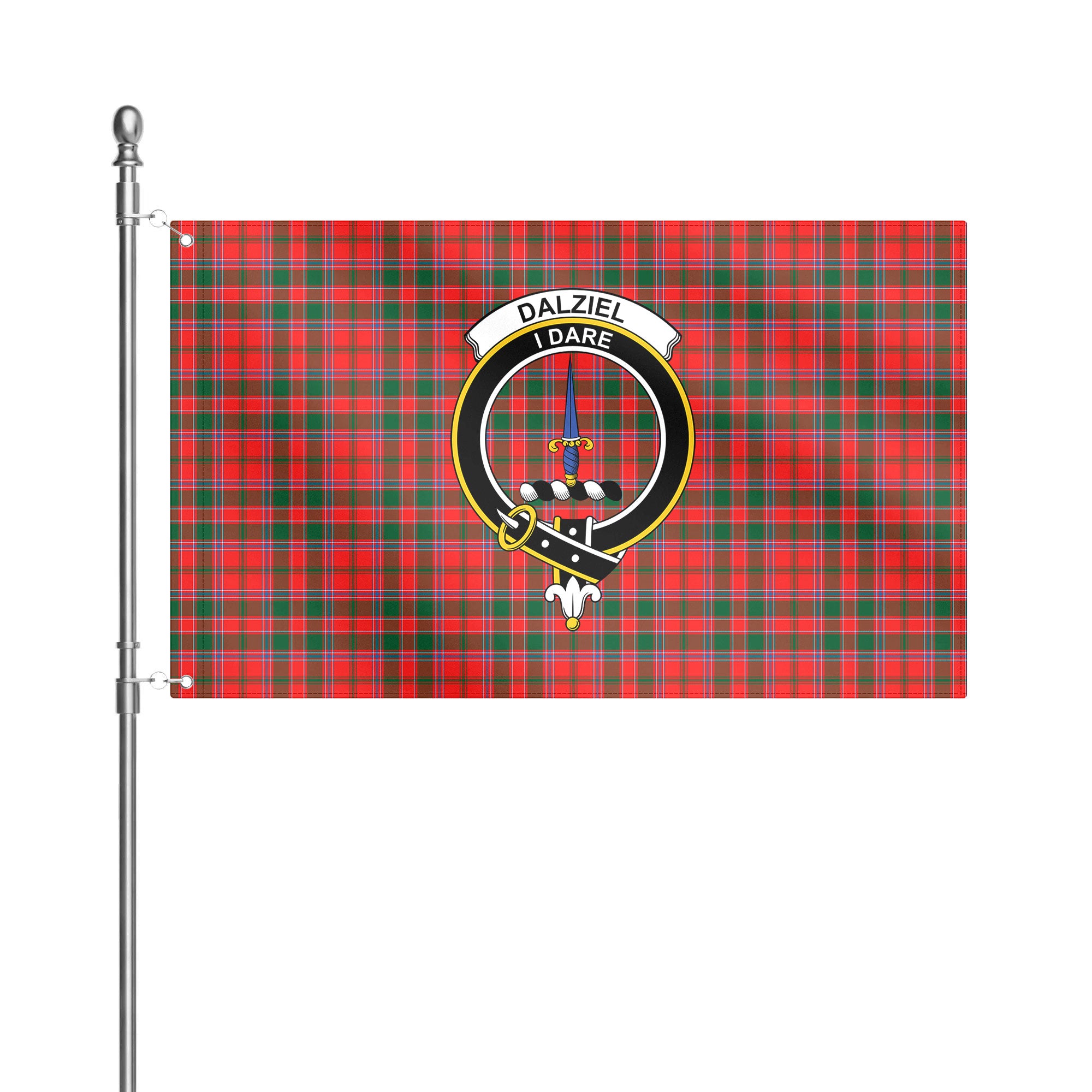 Dalziel Modern Tartan Crest House Flag