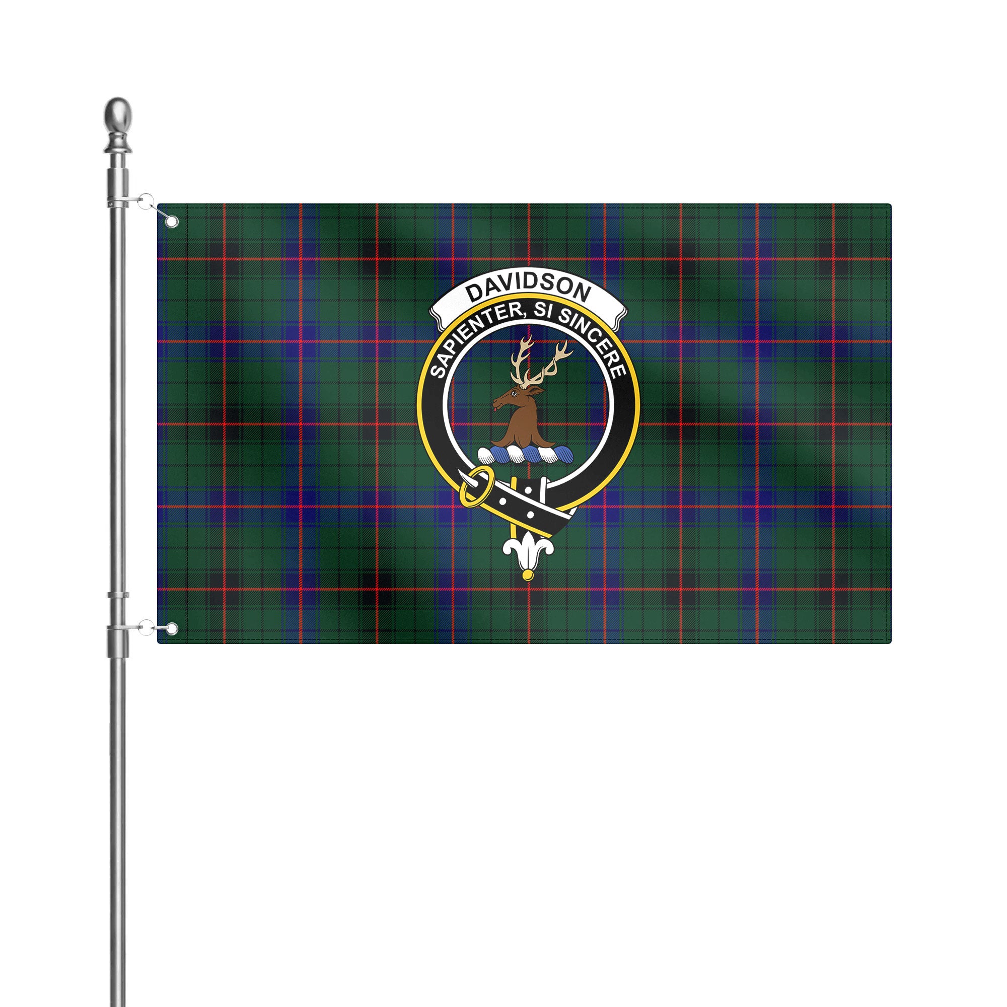 Davidson Modern Tartan Crest House Flag