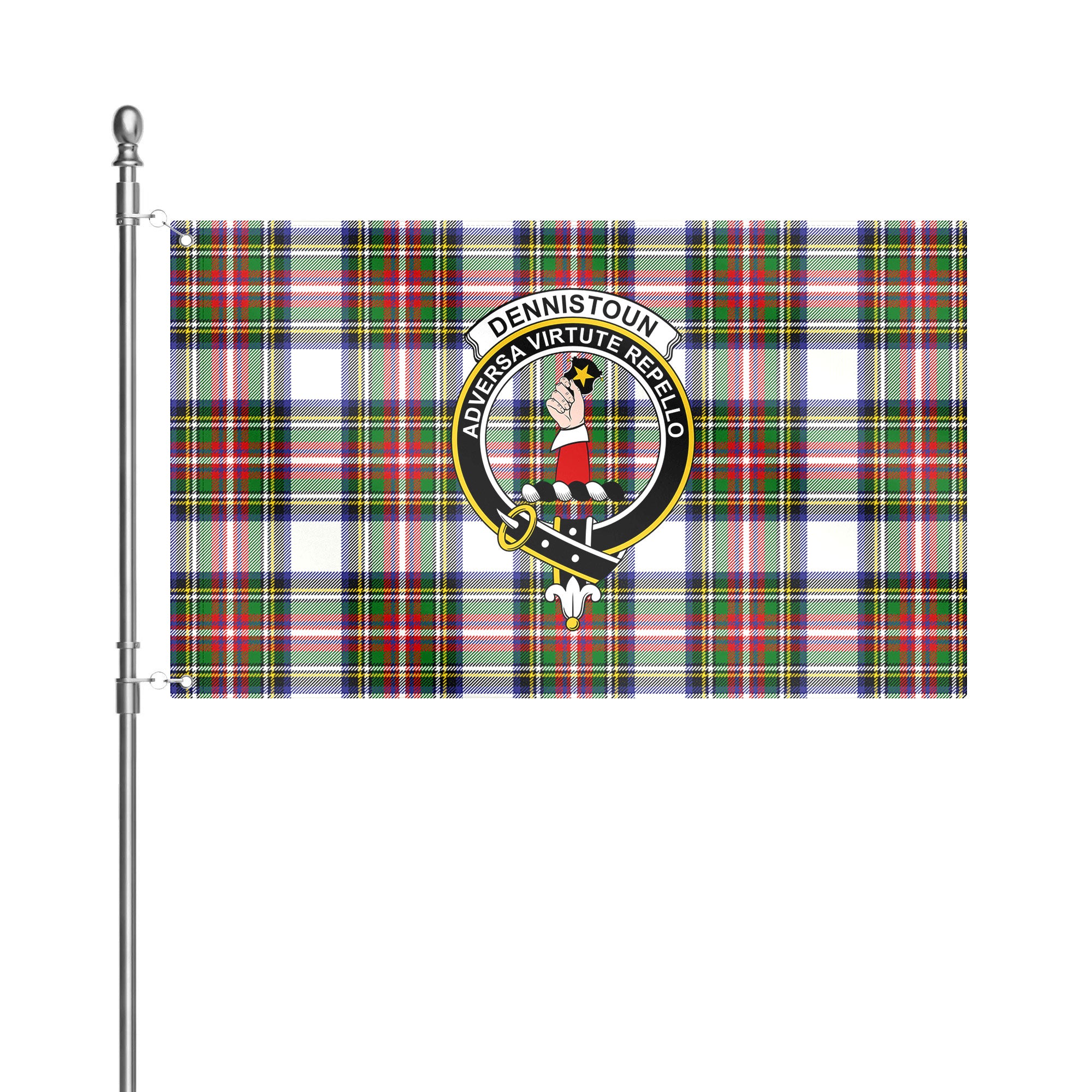 Dennistoun Tartan Crest House Flag