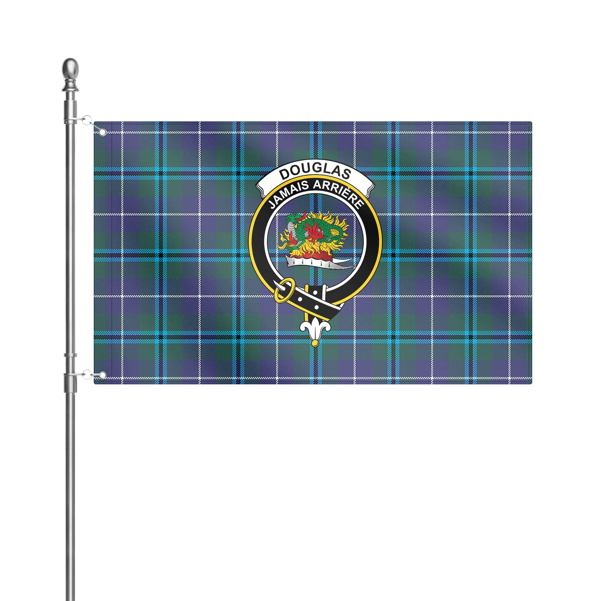 Douglas Modern Tartan Crest House Flag
