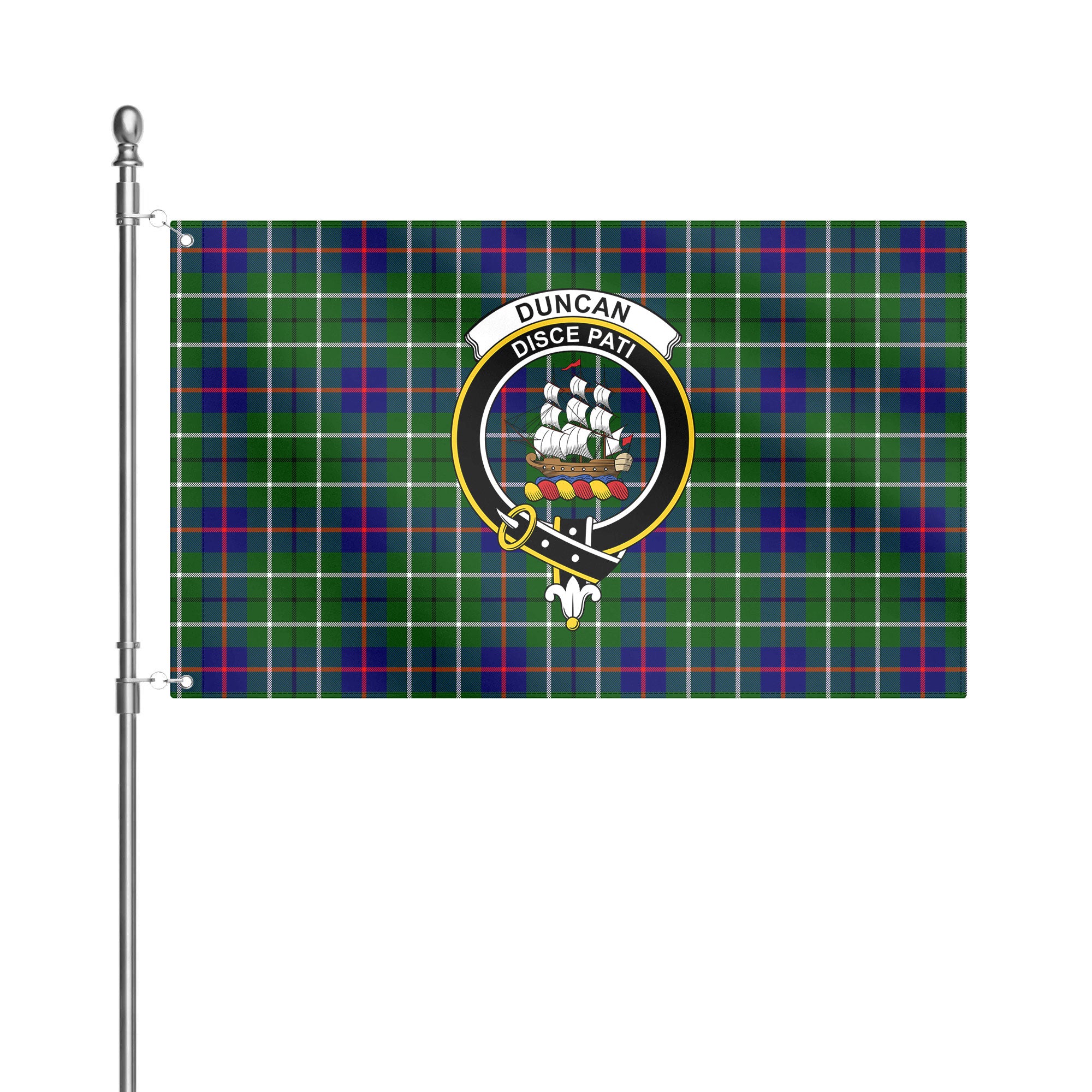 Duncan Modern Tartan Crest House Flag
