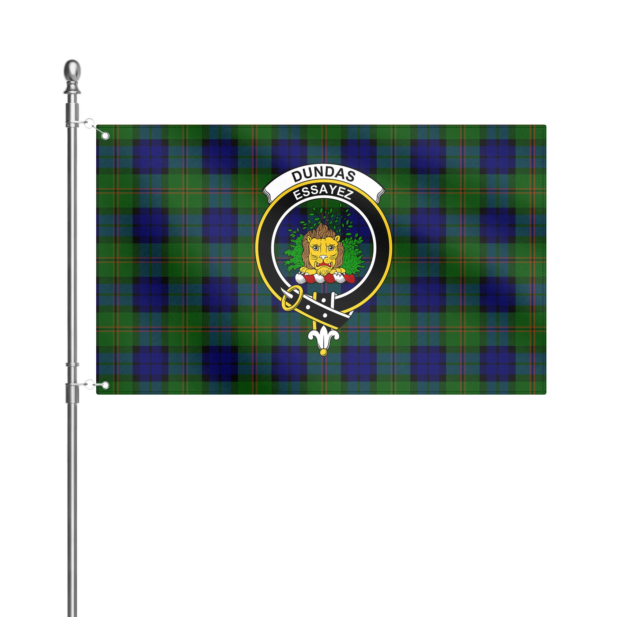 Dundas Modern Tartan Crest House Flag