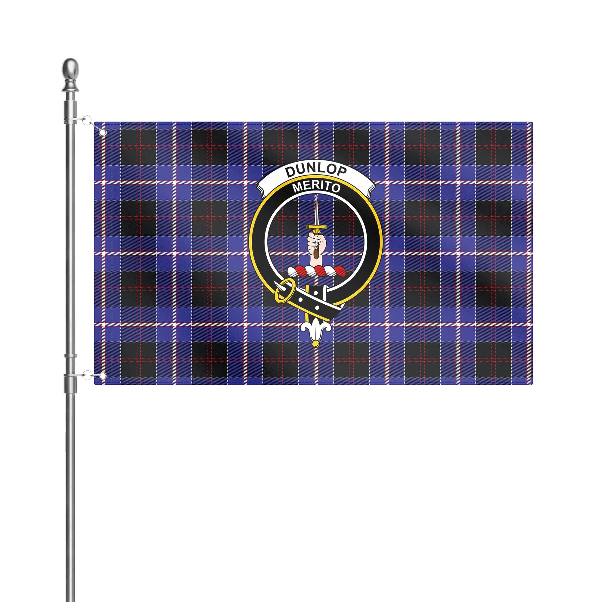 Dunlop Modern Tartan Crest House Flag