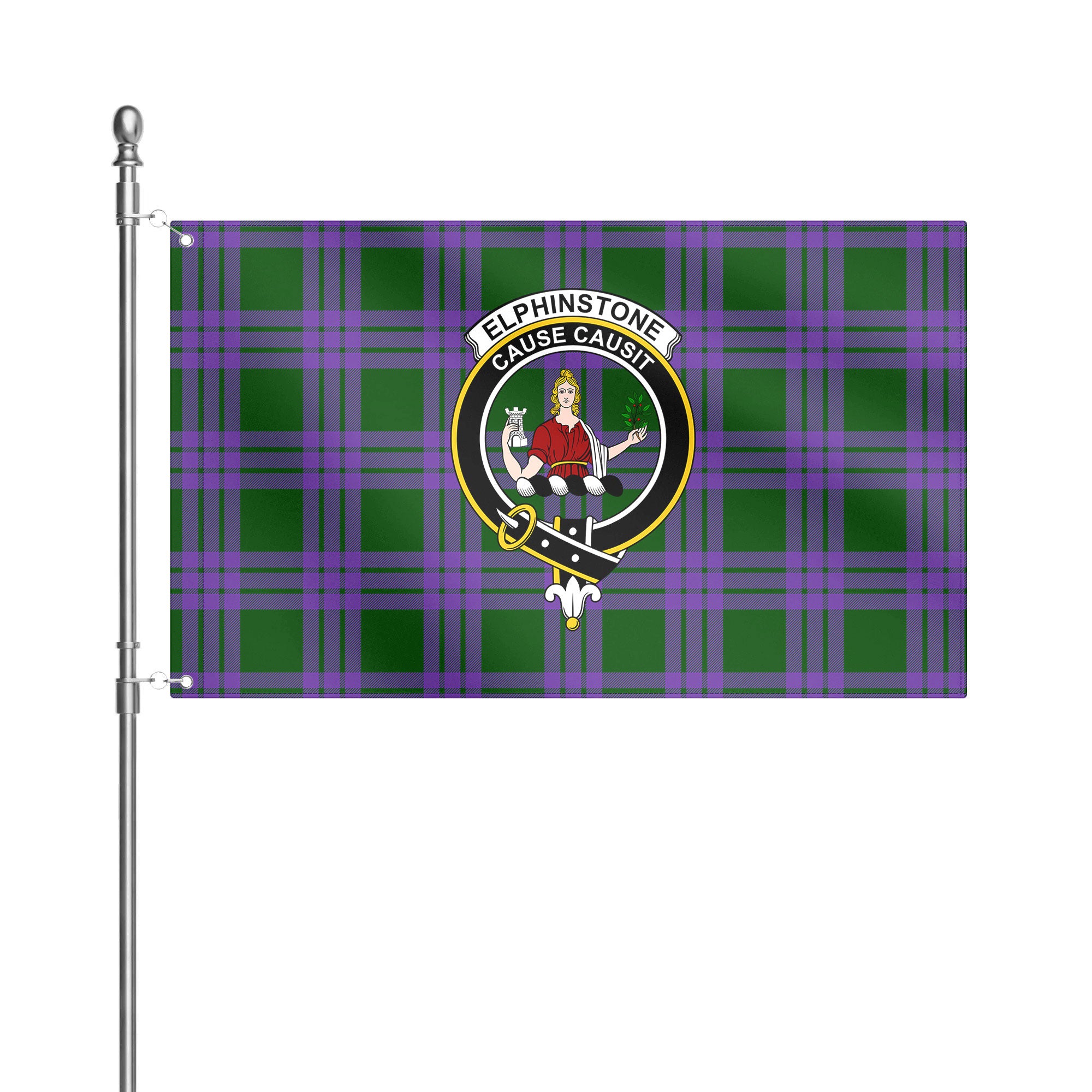 Elphinstone Tartan Crest House Flag