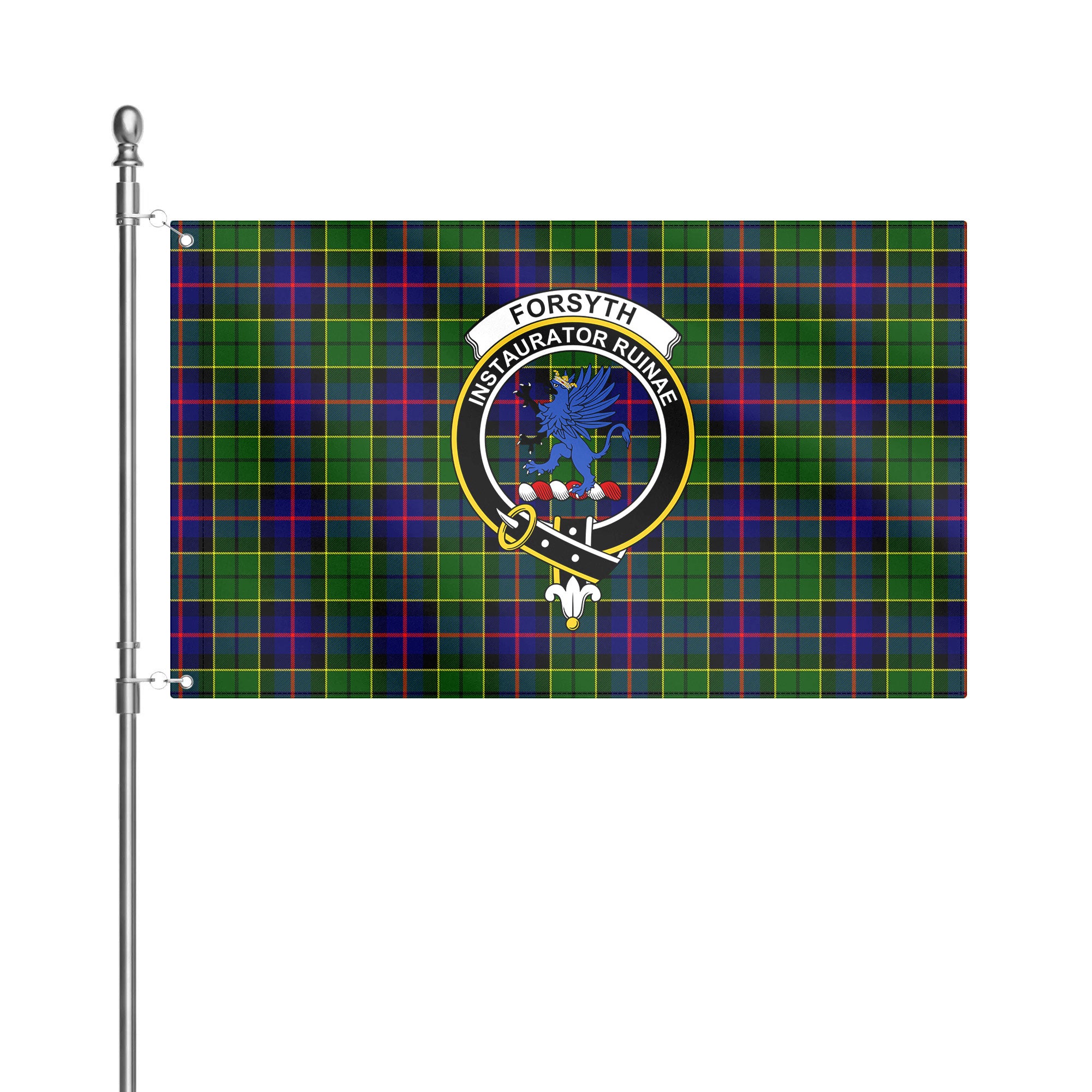 Forsyth Modern Tartan Crest House Flag