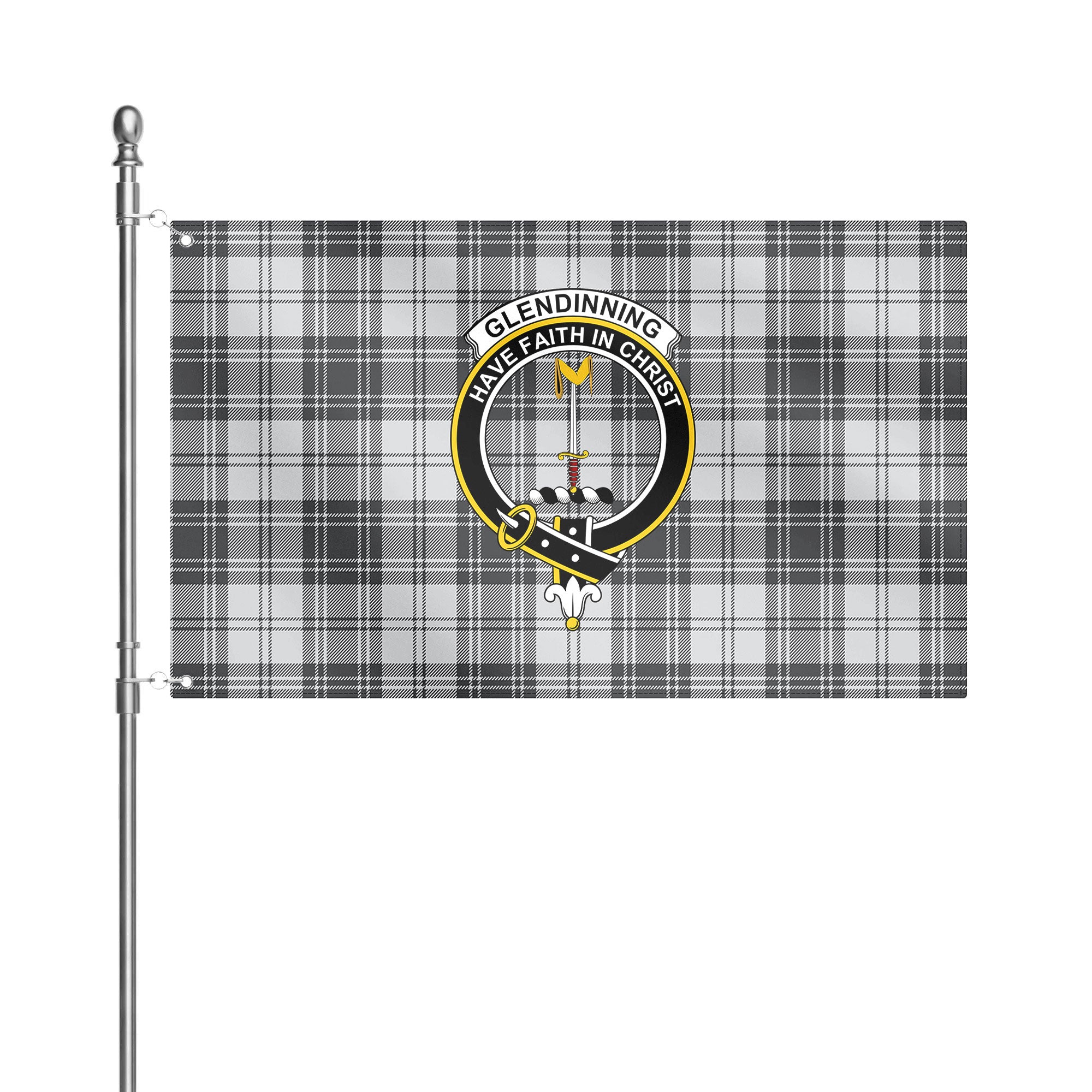 Glendinning Tartan Crest House Flag