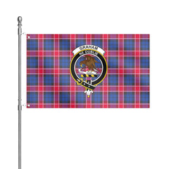 Graham of Menteith Red Tartan Crest House Flag