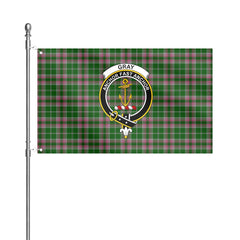 Gray Hunting Tartan Crest House Flag