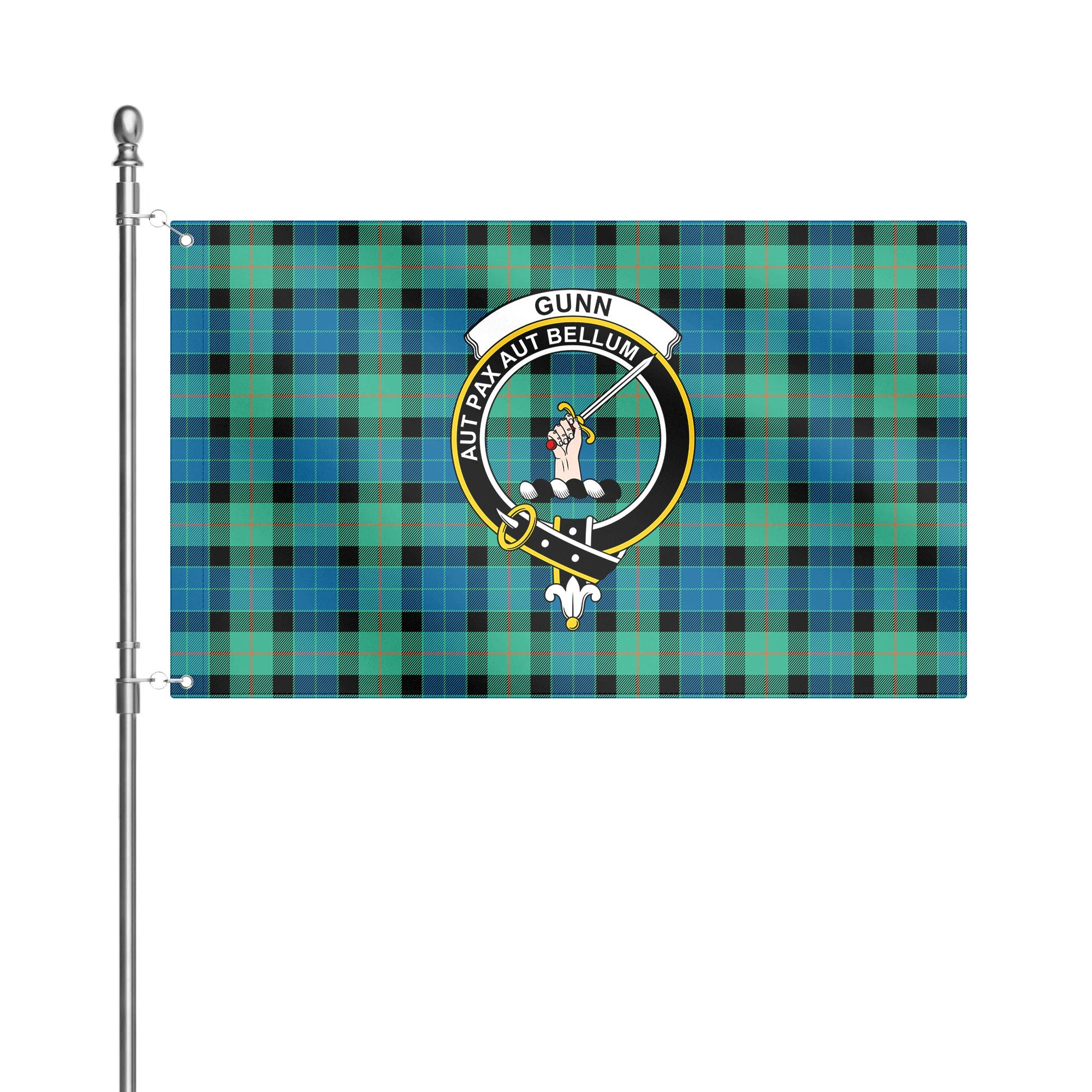 Gunn Ancient Tartan Crest House Flag