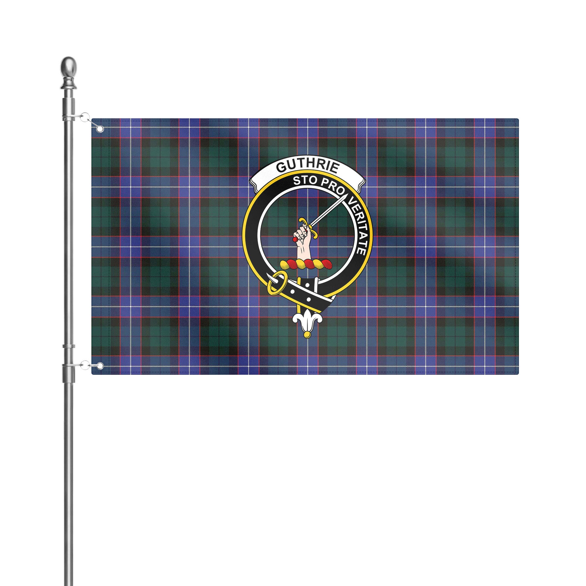 Guthrie Modern Tartan Crest House Flag