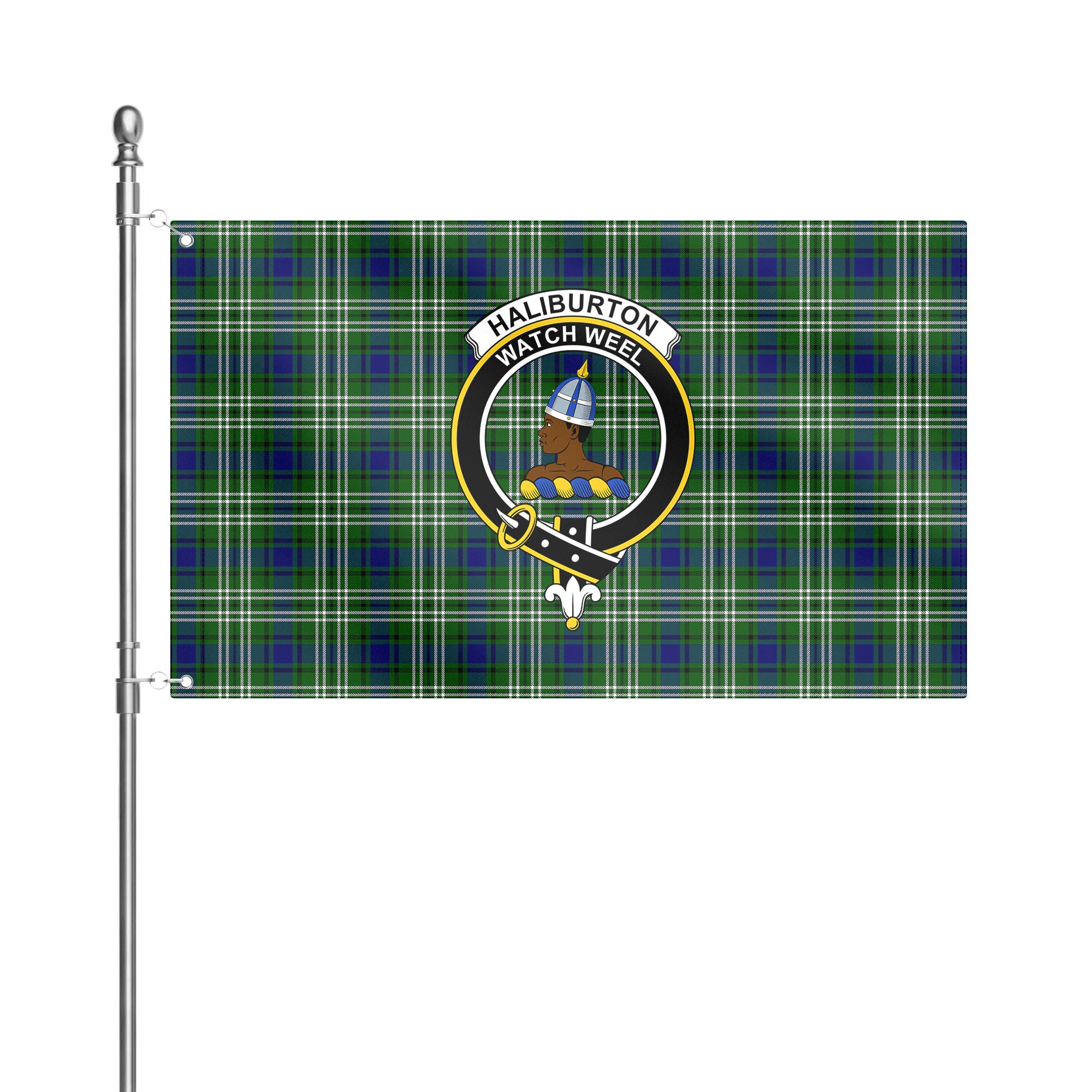 Haliburton Tartan Crest House Flag
