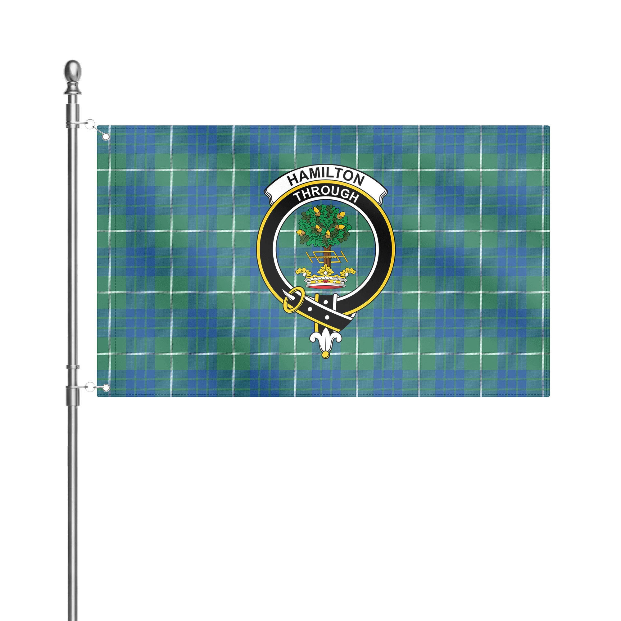 Hamilton Hunting Ancient Tartan Crest House Flag