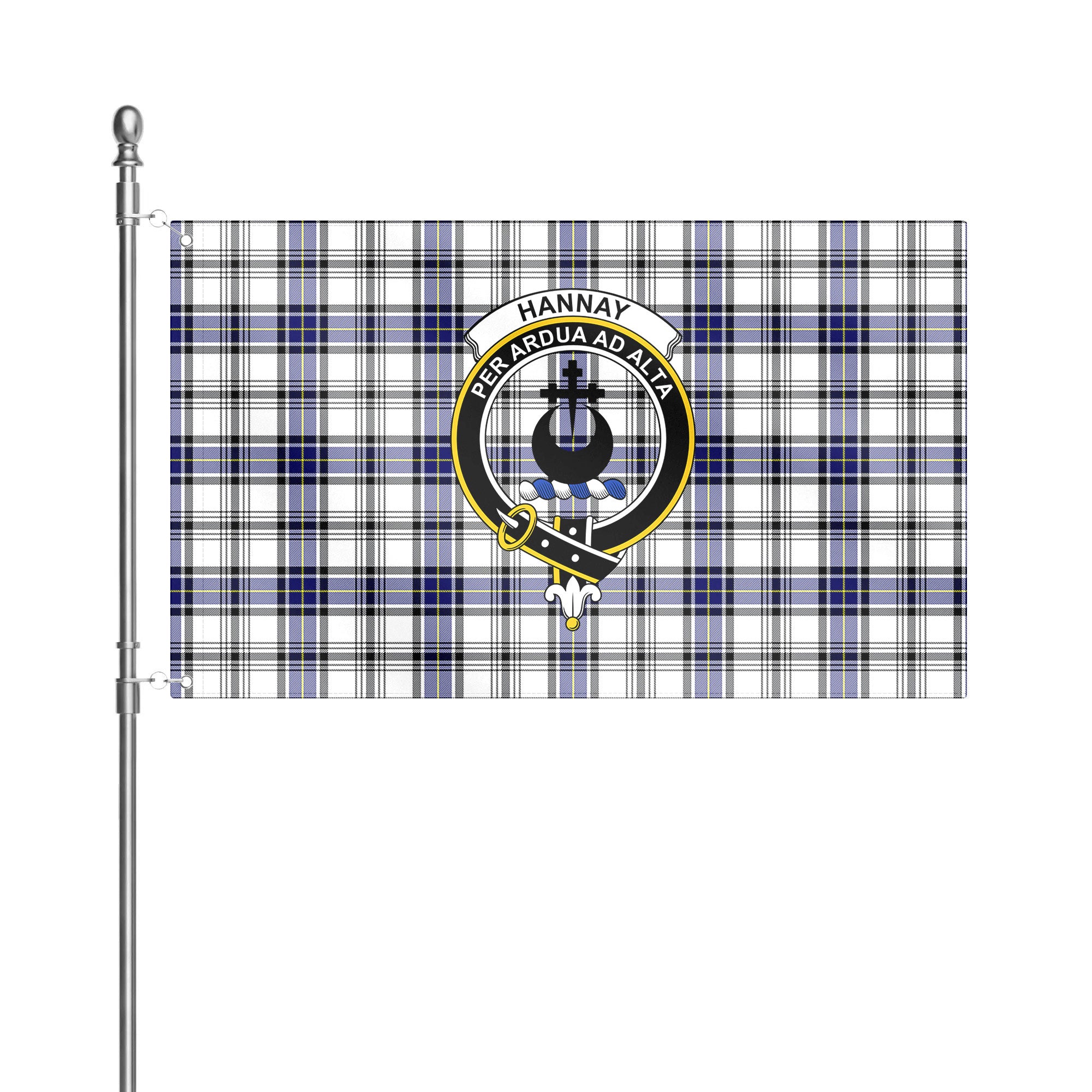 Hannay Modern Tartan Crest House Flag