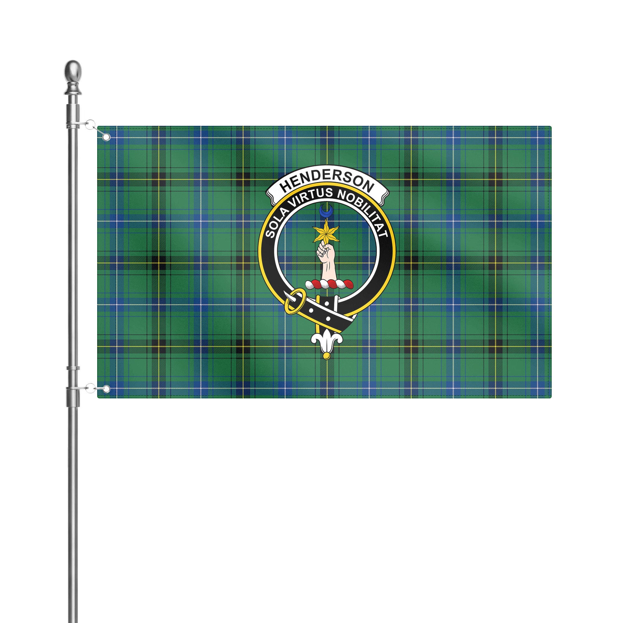 Henderson Ancient Tartan Crest House Flag
