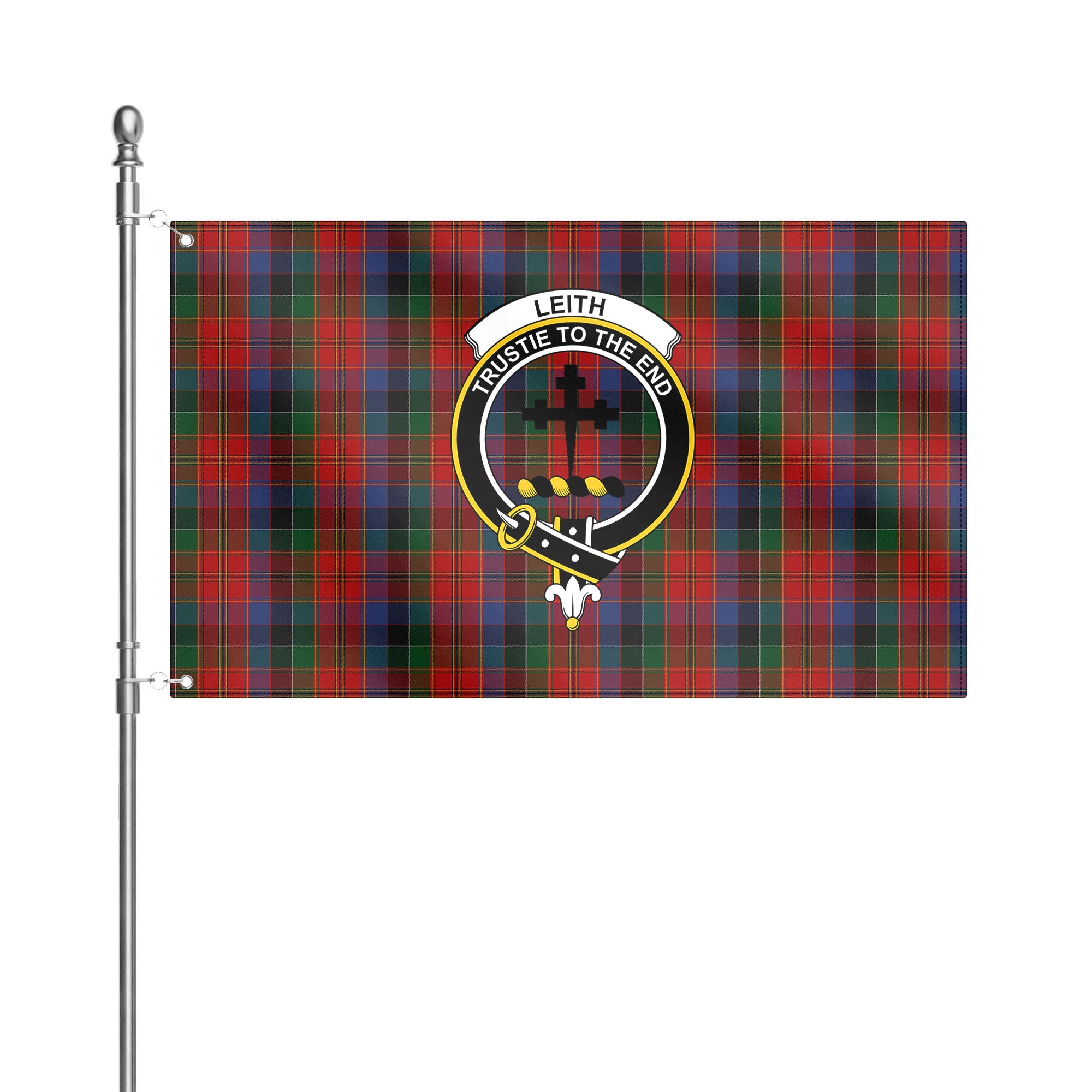 Leith Tartan Crest House Flag