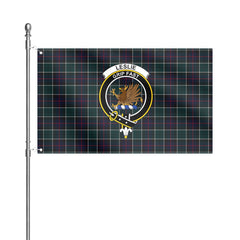 Leslie Hunting Modern Tartan Crest House Flag