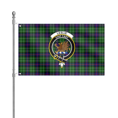 Leslie Hunting Tartan Crest House Flag