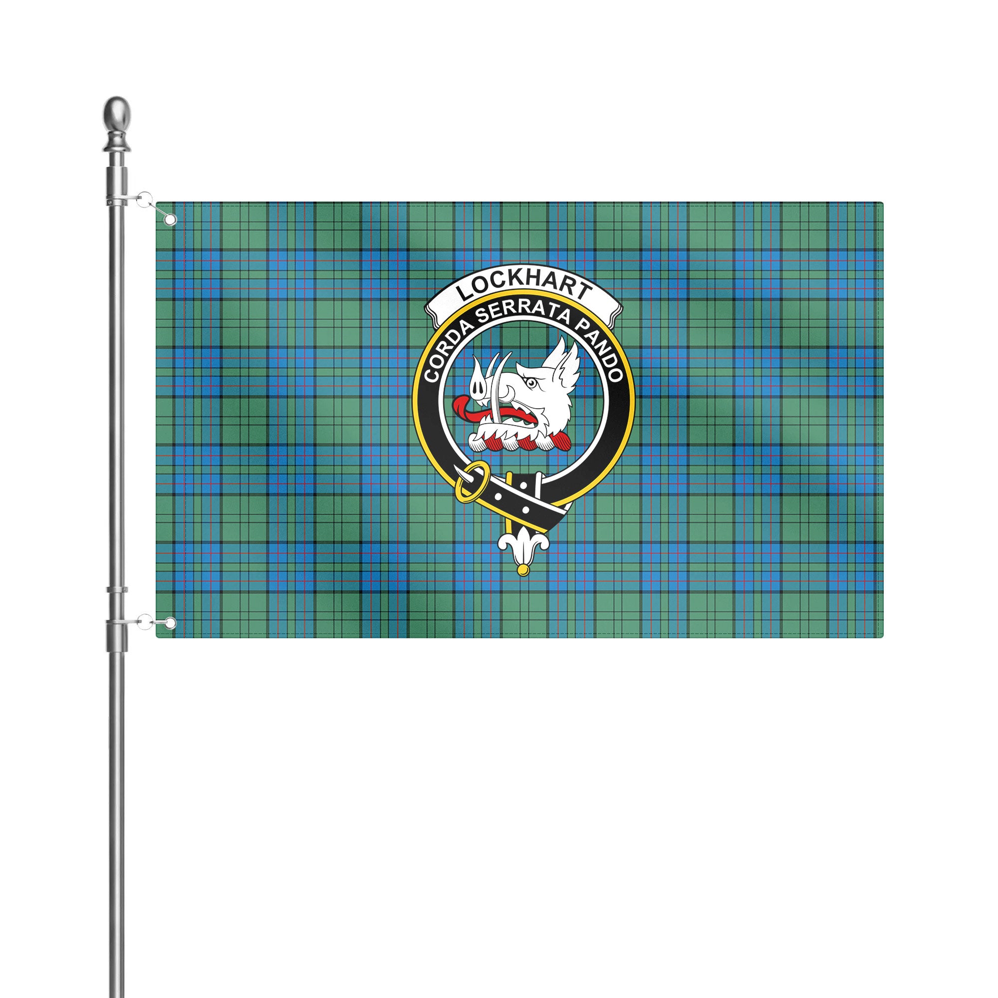 Lockhart Tartan Crest House Flag