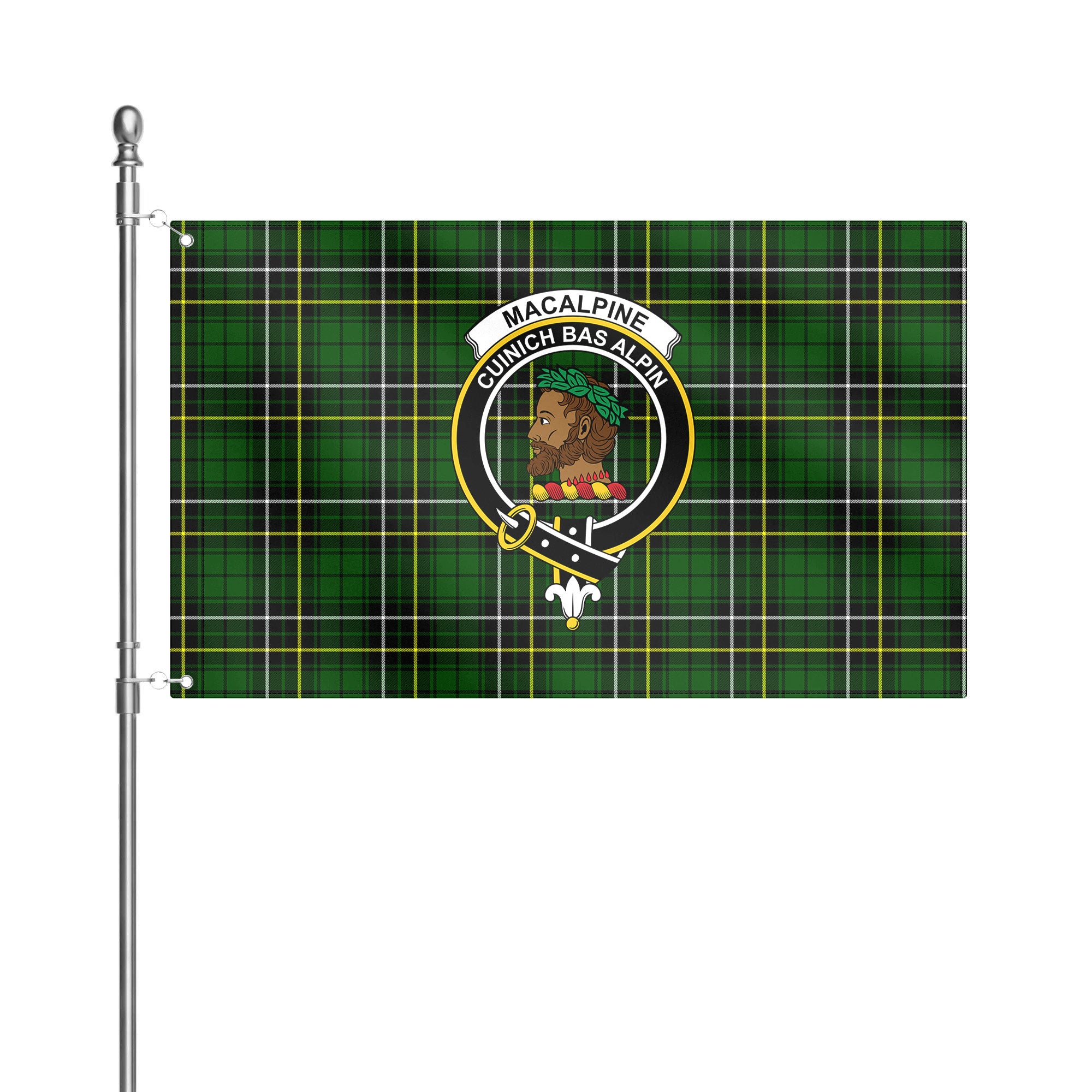 MacAlpine Modern Tartan Crest House Flag