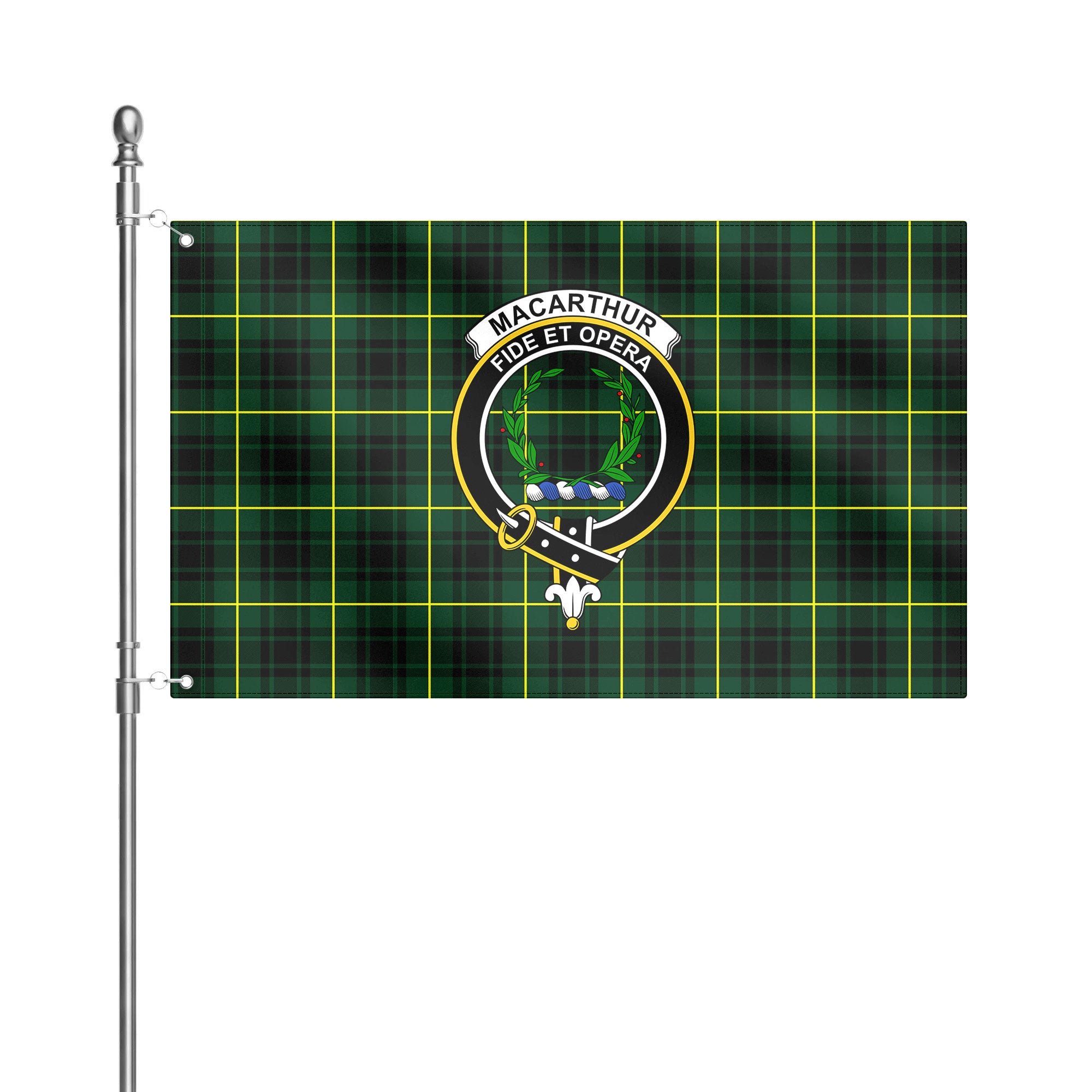 MacArthur Modern Tartan Crest House Flag