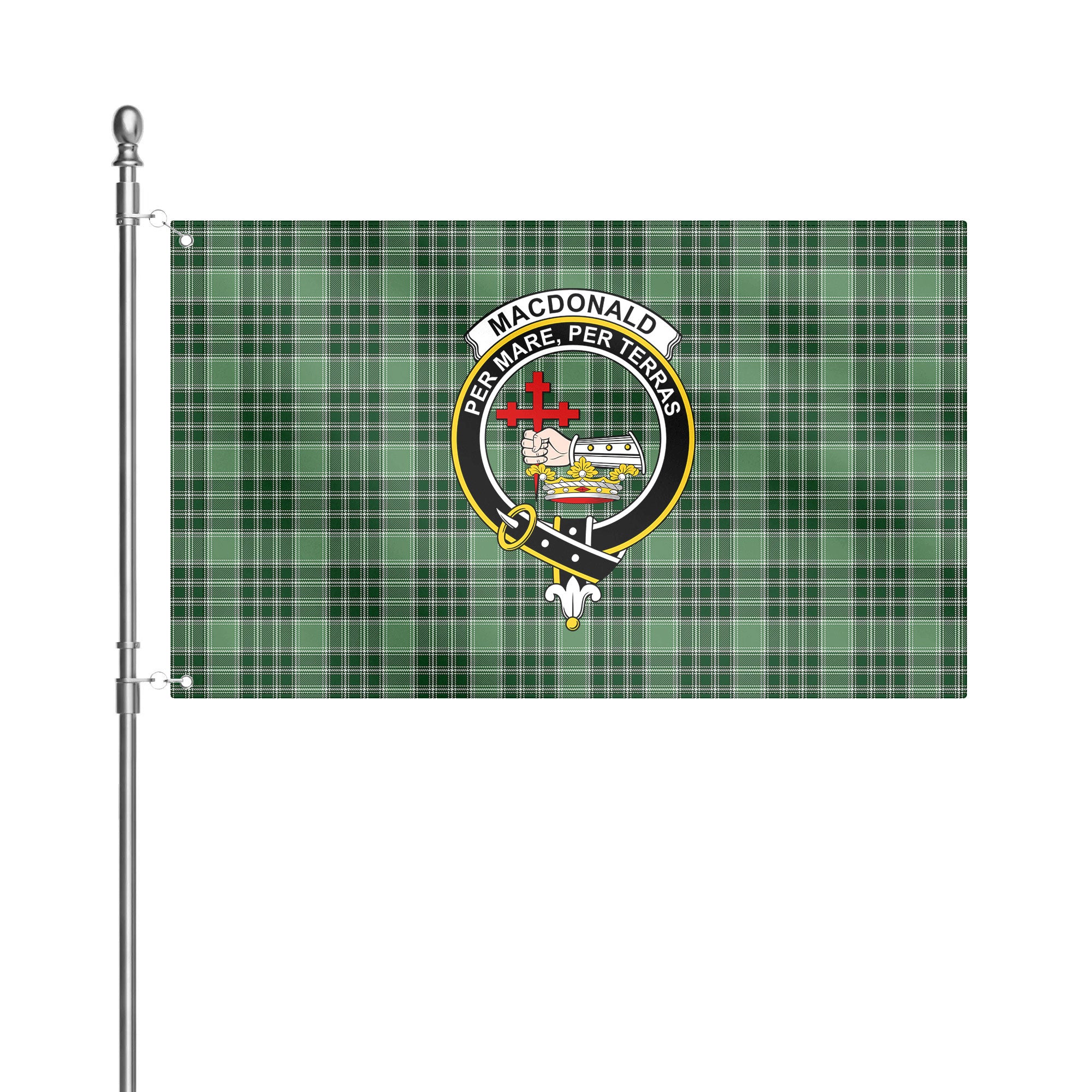 MacDonald Lord of the Isles Hunting Tartan Crest House Flag