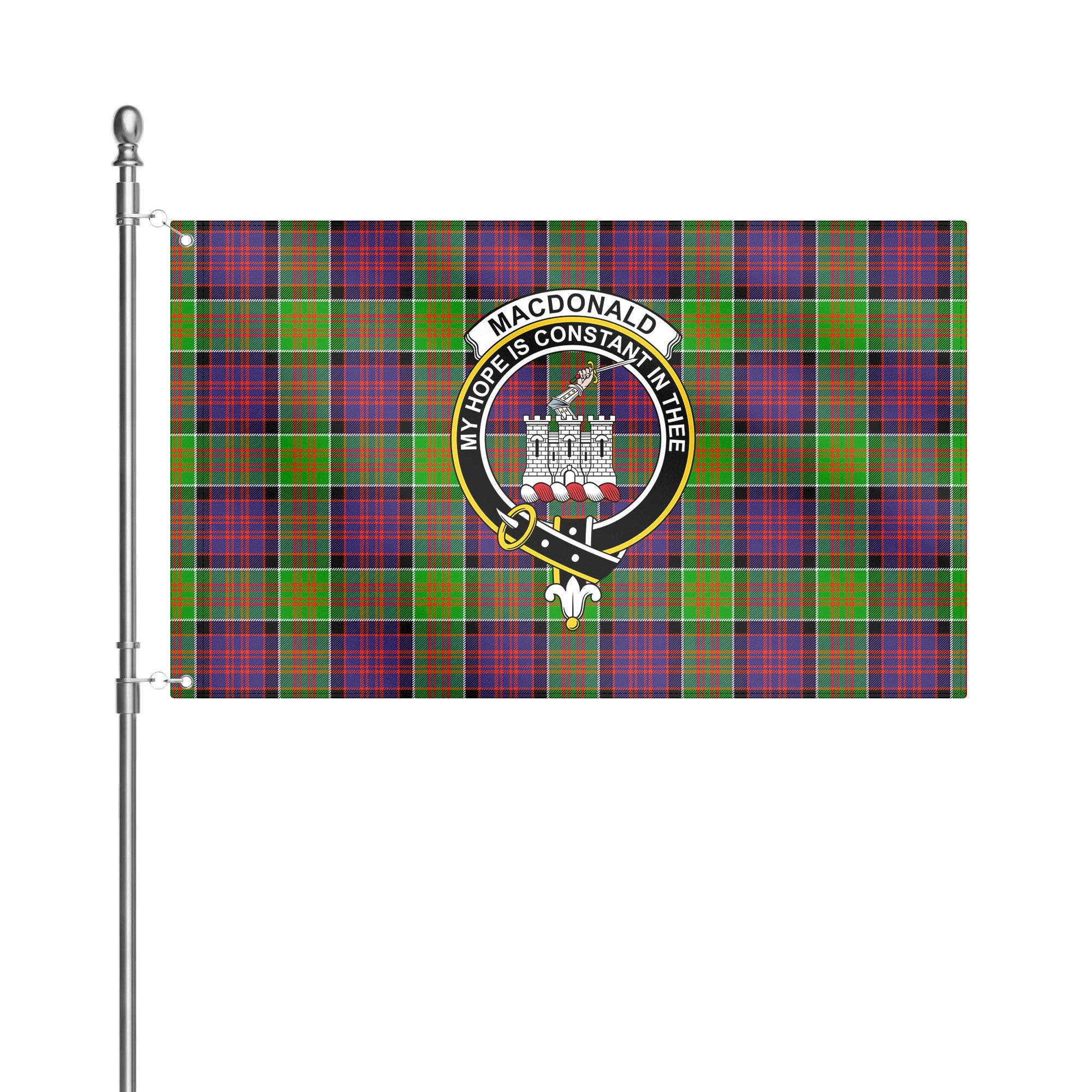 MacDonald (Clan Ranald) Tartan Crest House Flag