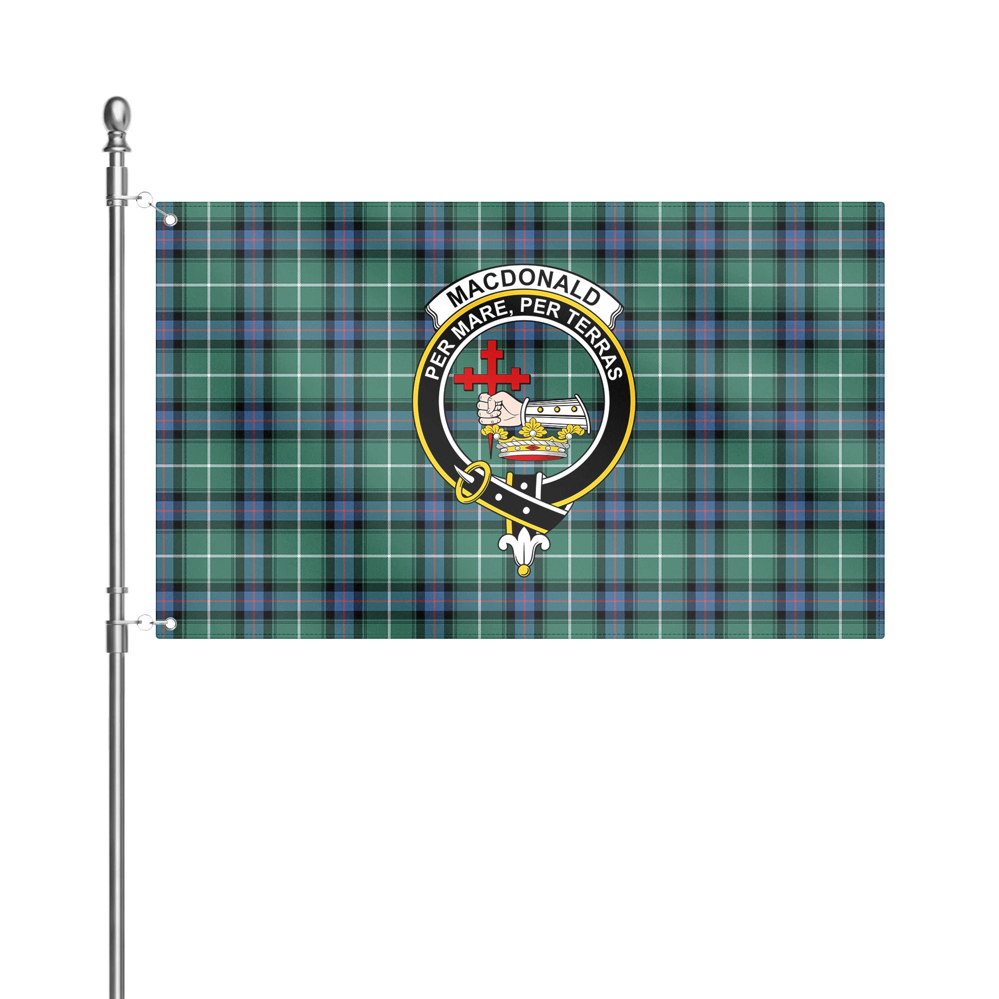 MacDonald of the Isles Hunting Ancient Tartan Crest House Flag