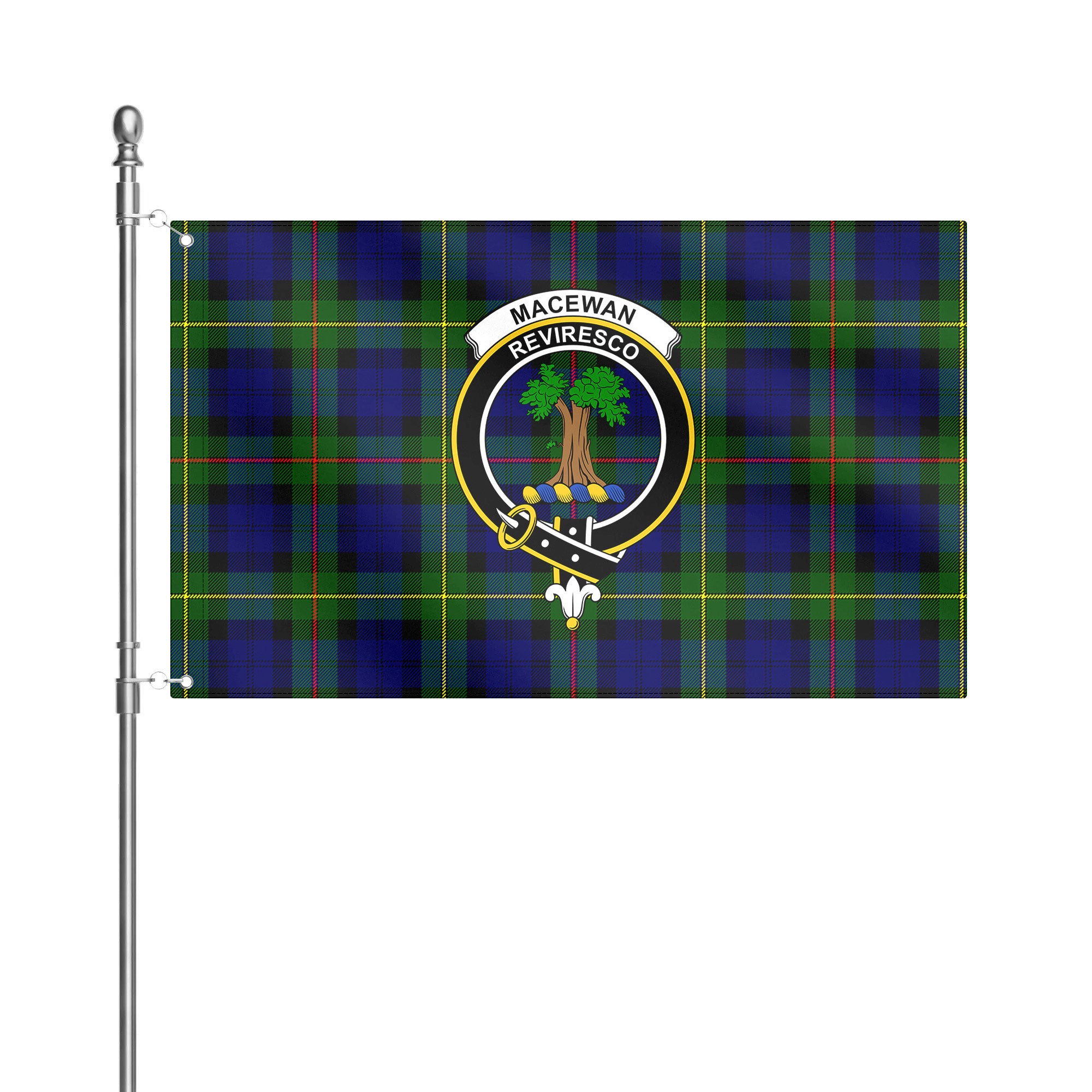 MacEwan Modern Tartan Crest House Flag