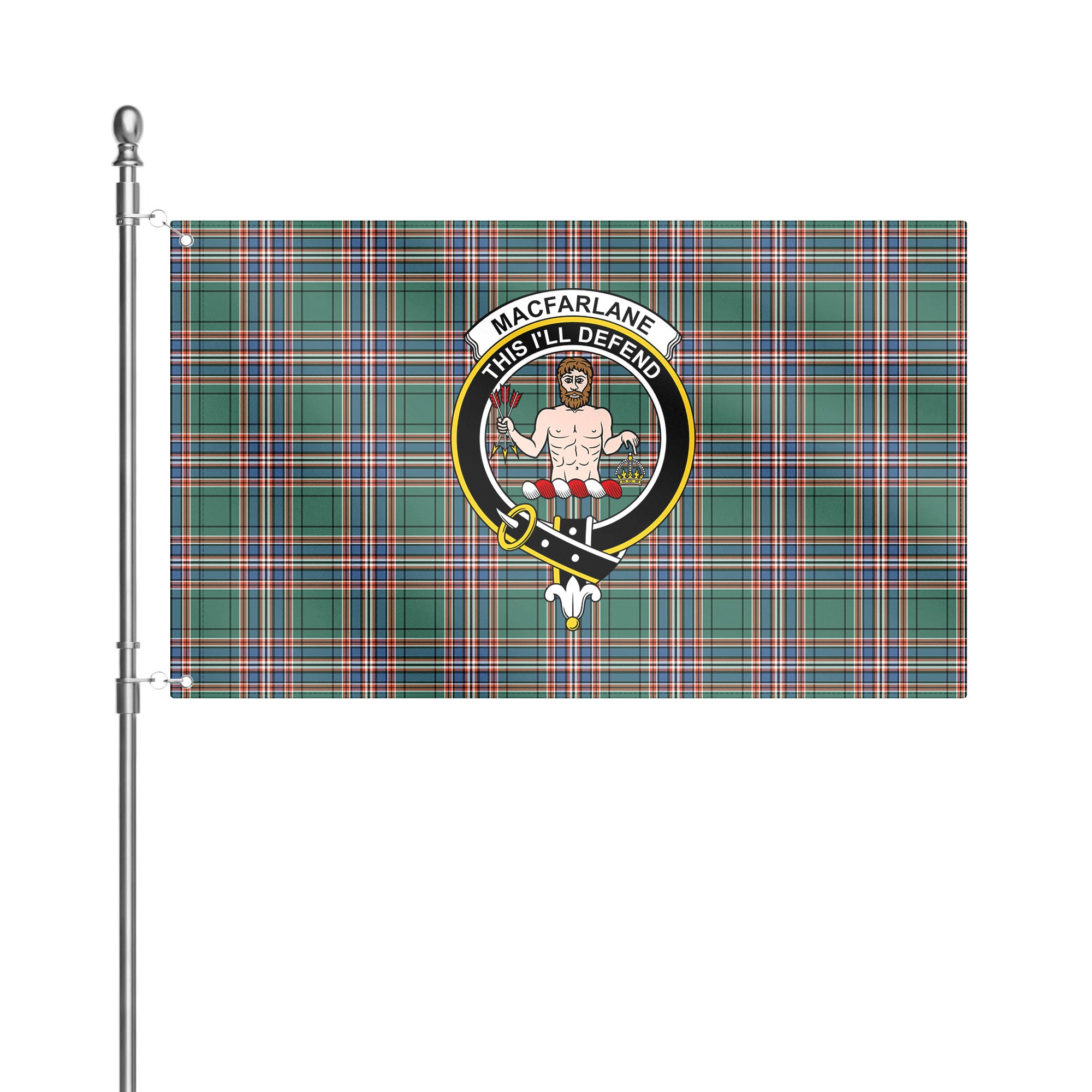 MacFarlane Hunting Ancient Tartan Crest House Flag