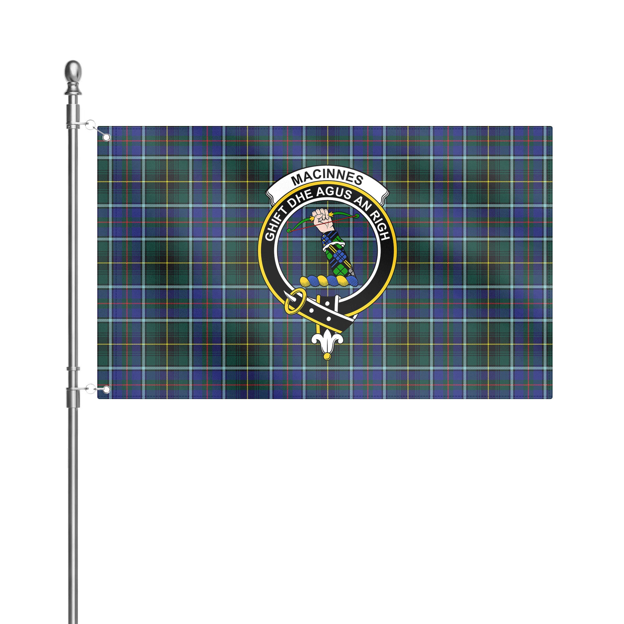 MacInnes Modern Tartan Crest House Flag
