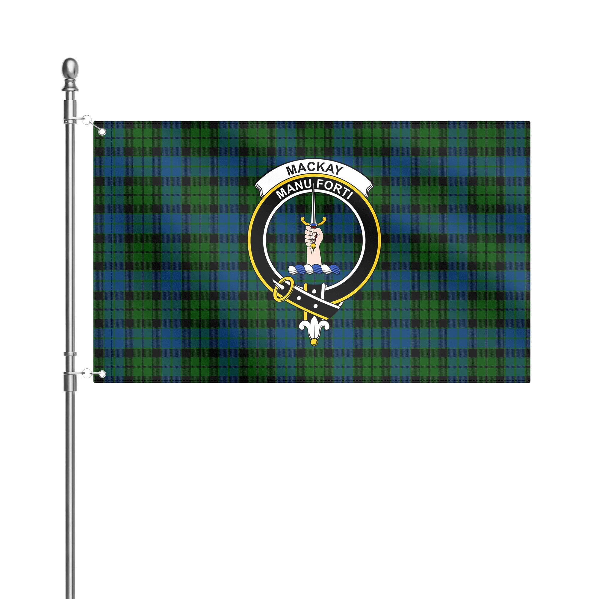MacKay Modern Tartan Crest House Flag