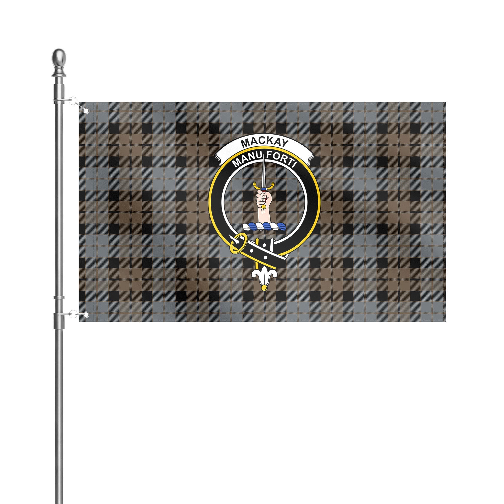 MacKay Weathered Tartan Crest House Flag