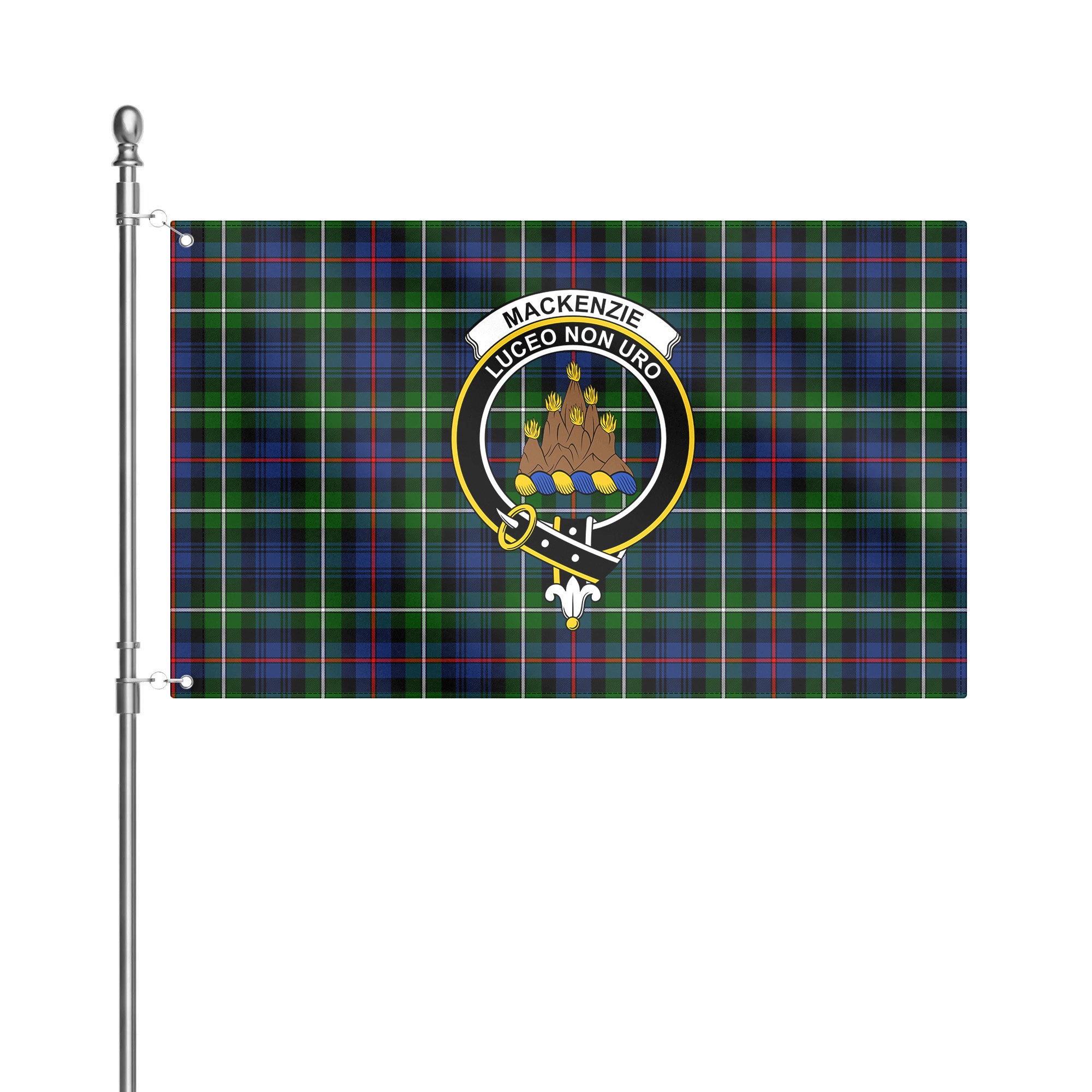 MacKenzie Modern Tartan Crest House Flag