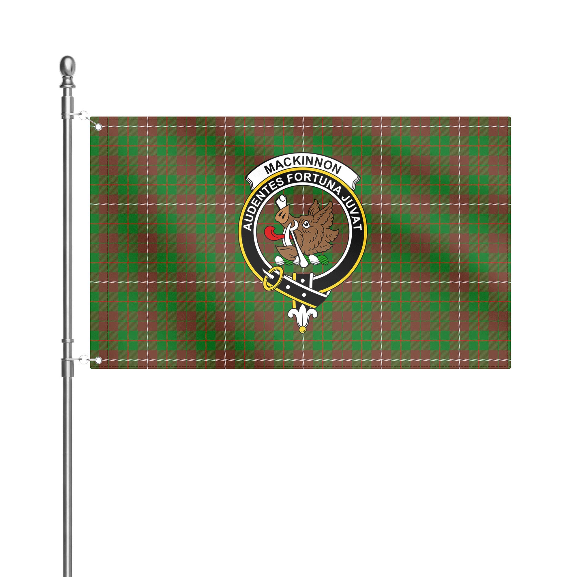 MacKinnon Hunting Modern Tartan Crest House Flag