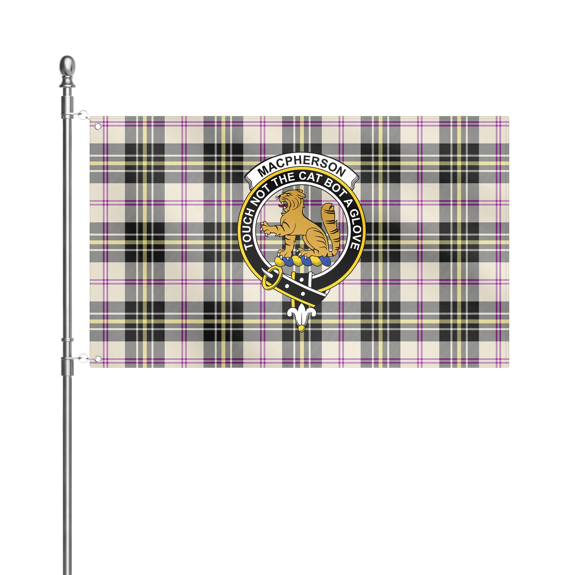 MacPherson Dress Ancient Tartan Crest House Flag