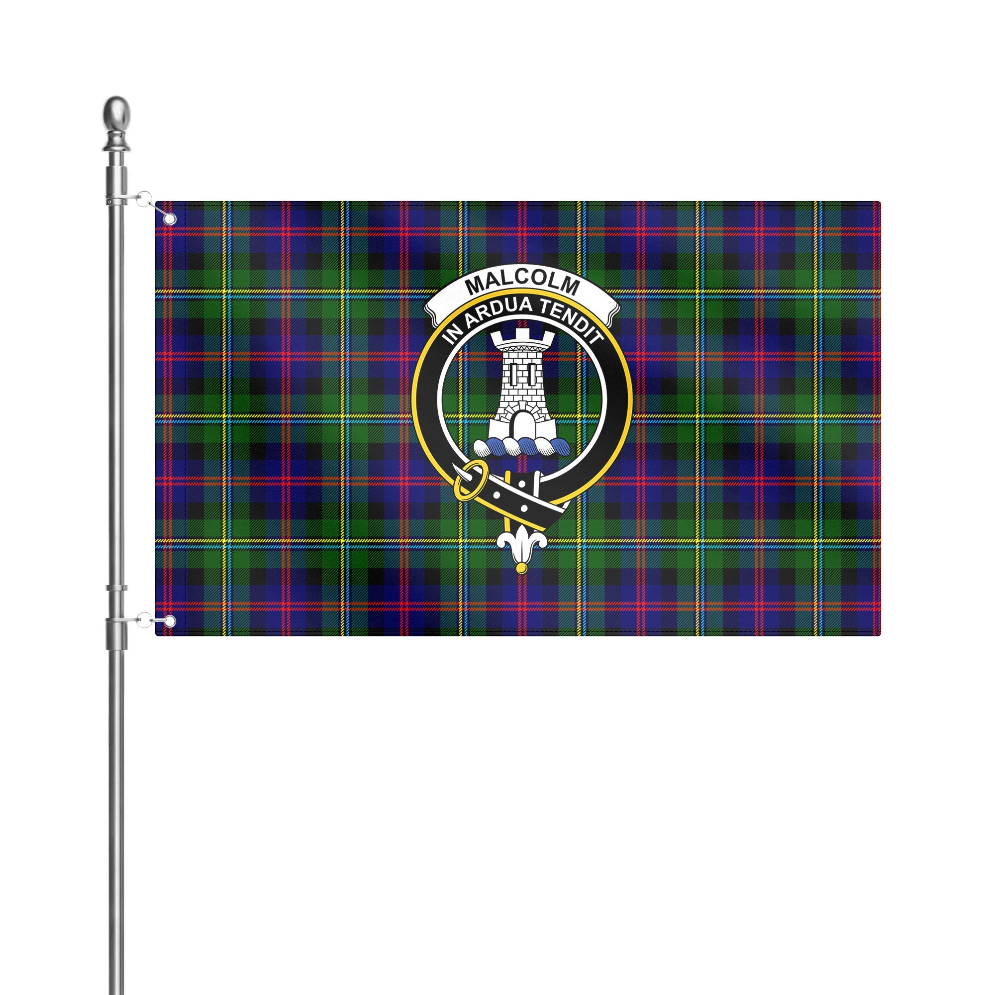 Malcolm (or MacCallum) Tartan Crest House Flag