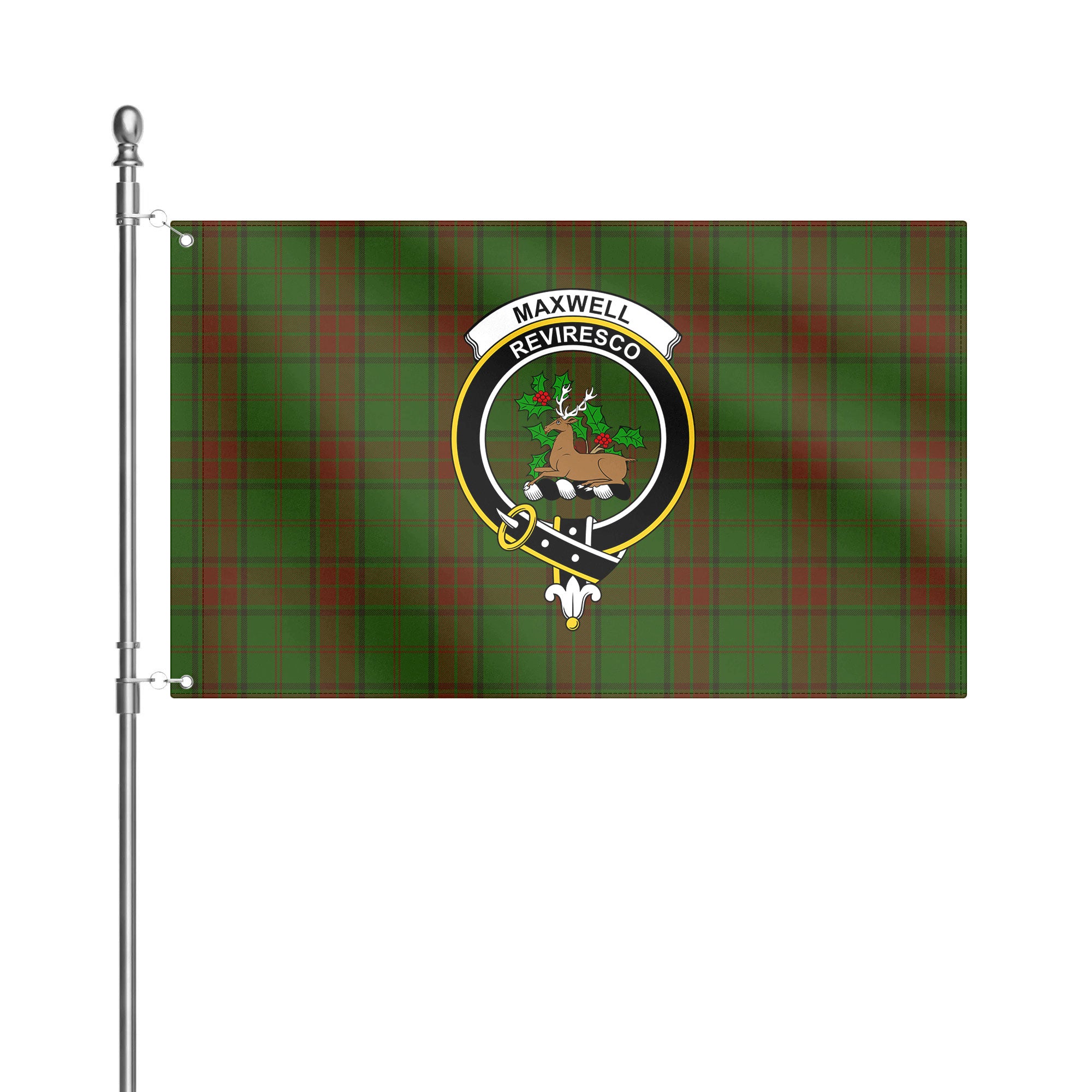 Maxwell Hunting Tartan Crest House Flag