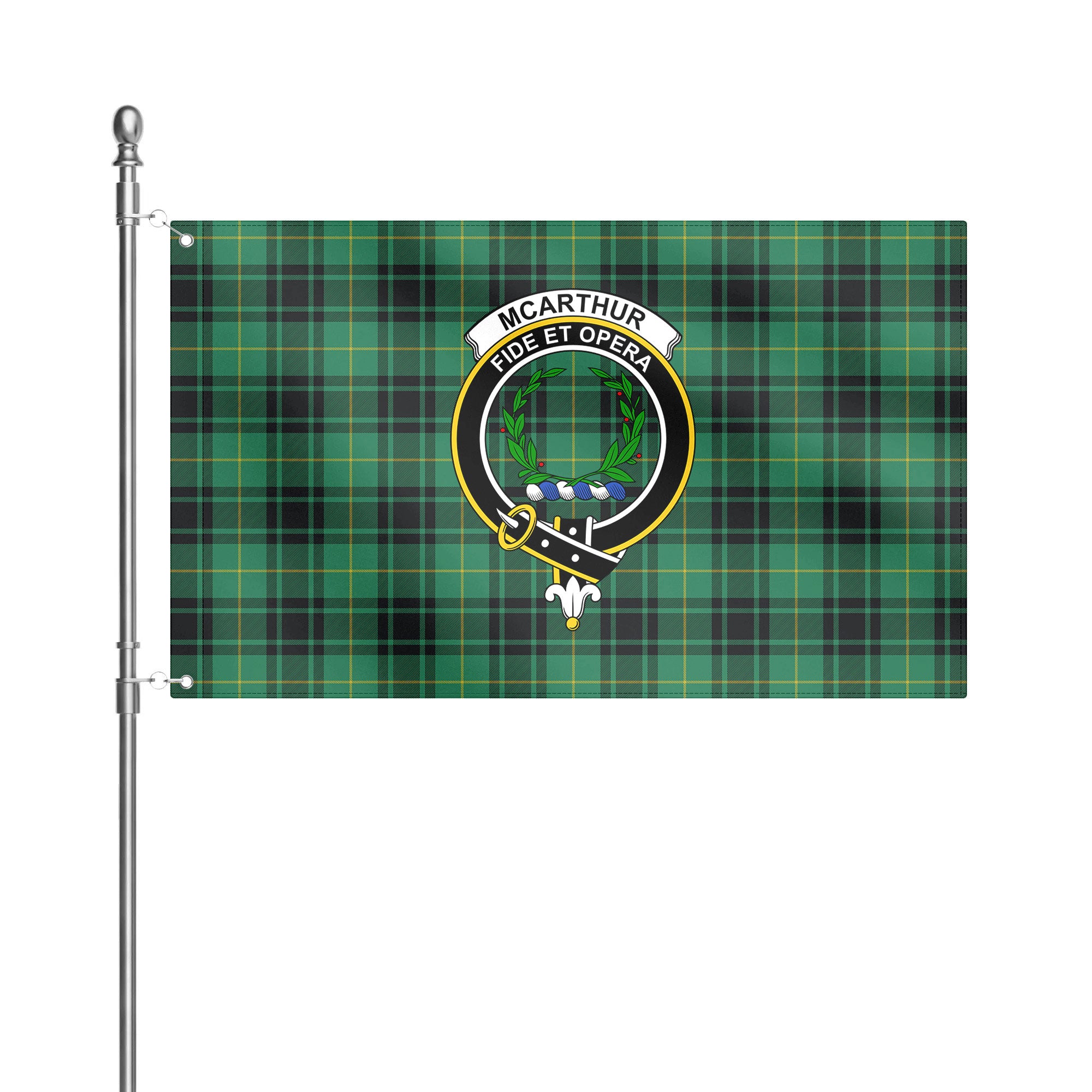 McArthur Ancient Tartan Crest House Flag