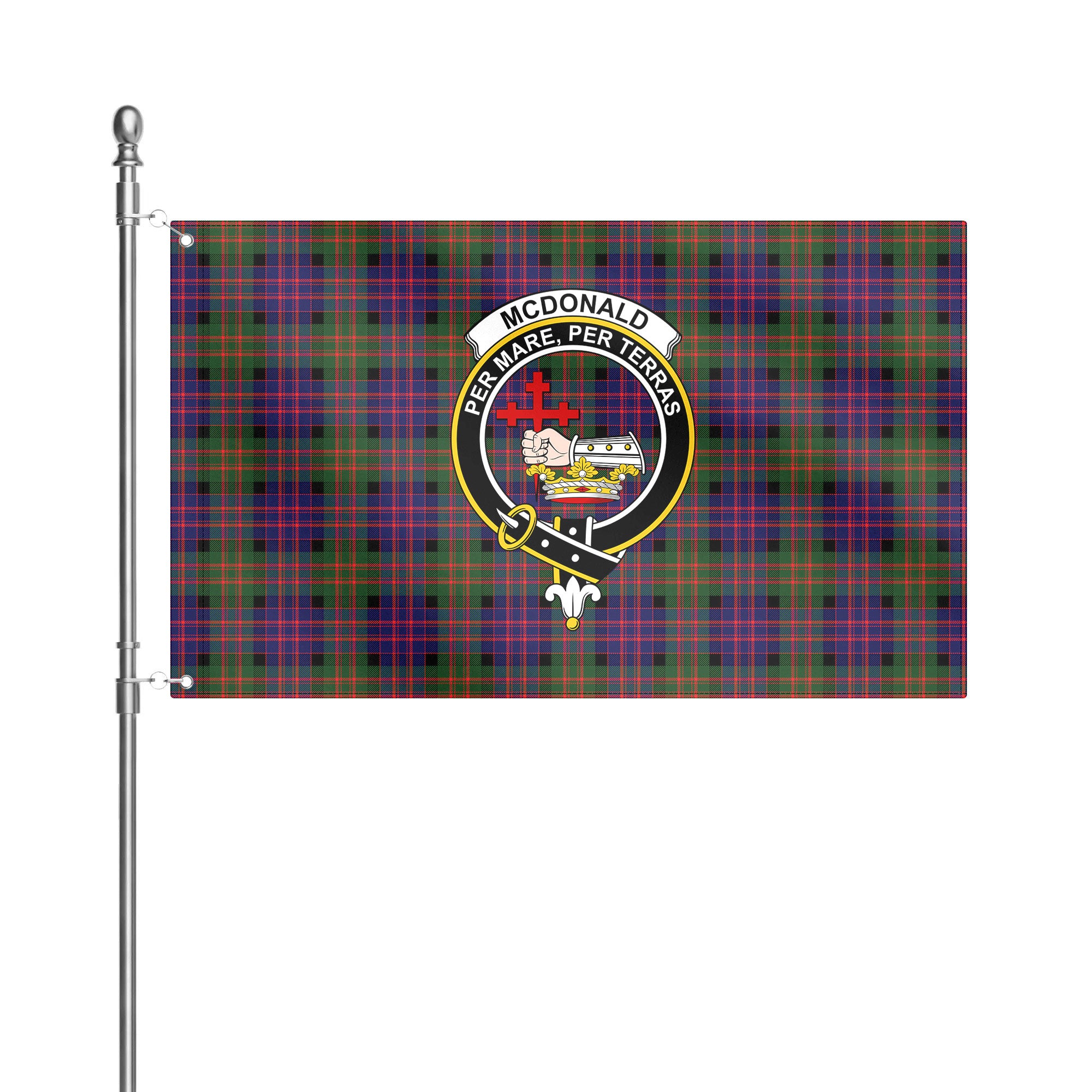 McDonald Modern Tartan Crest House Flag