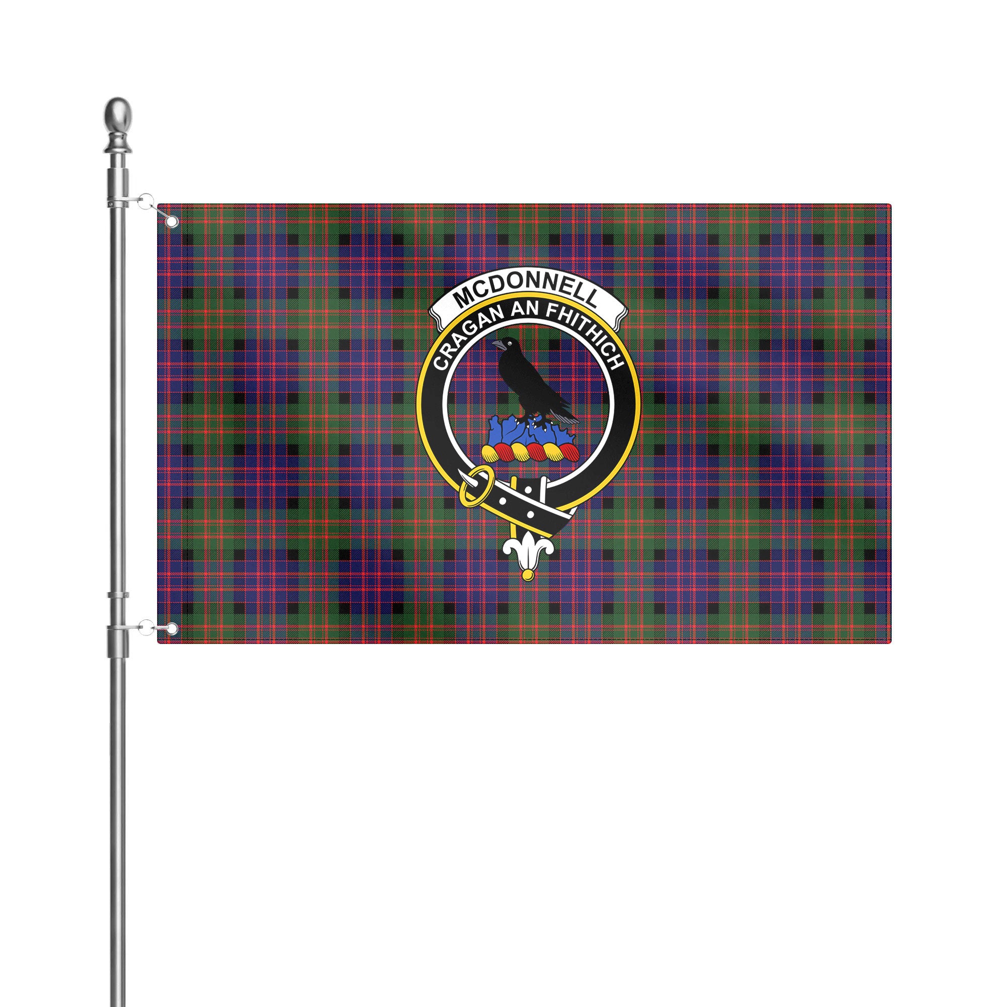 McDonnell of Glengarry Modern Tartan Crest House Flag