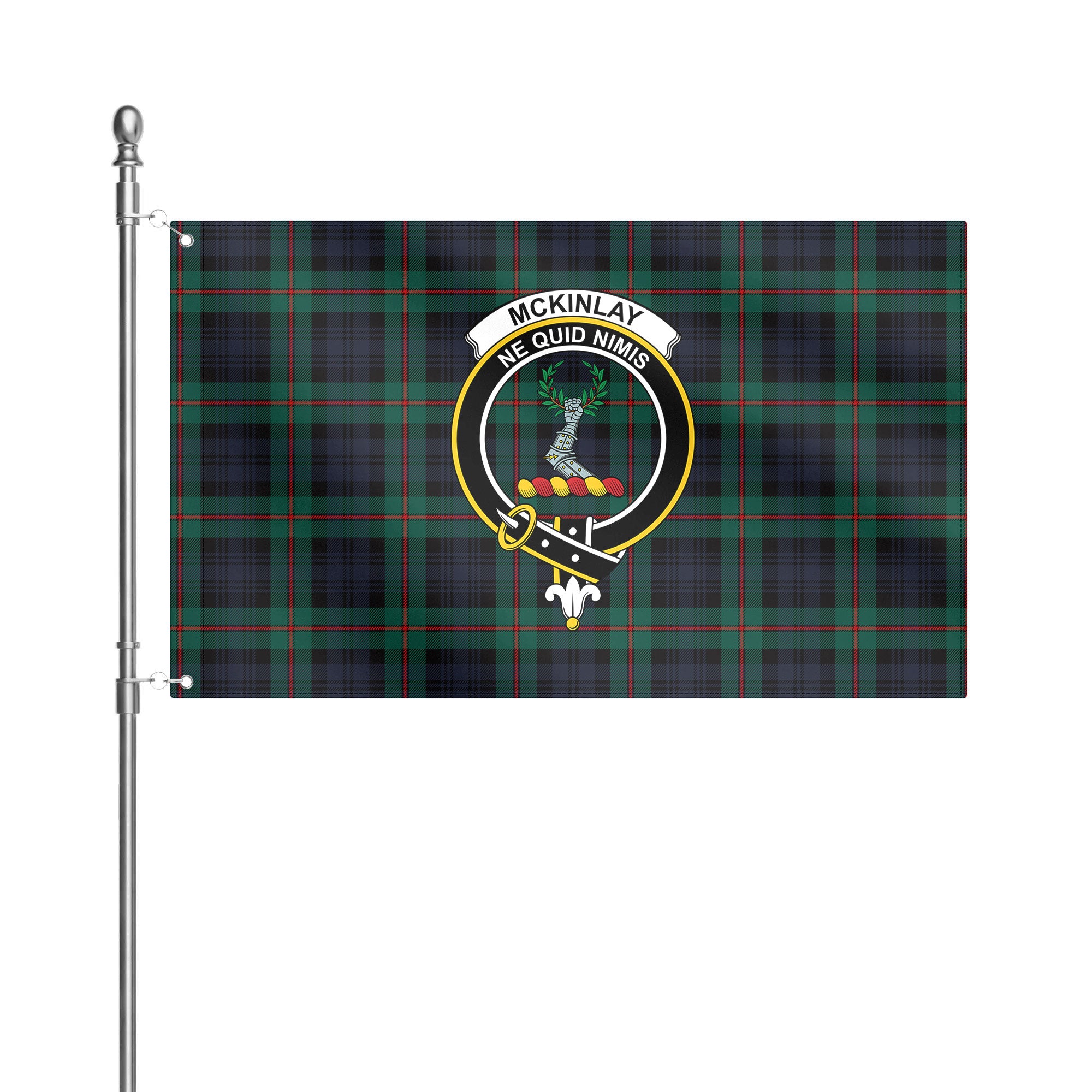 McKinlay Modern Tartan Crest House Flag