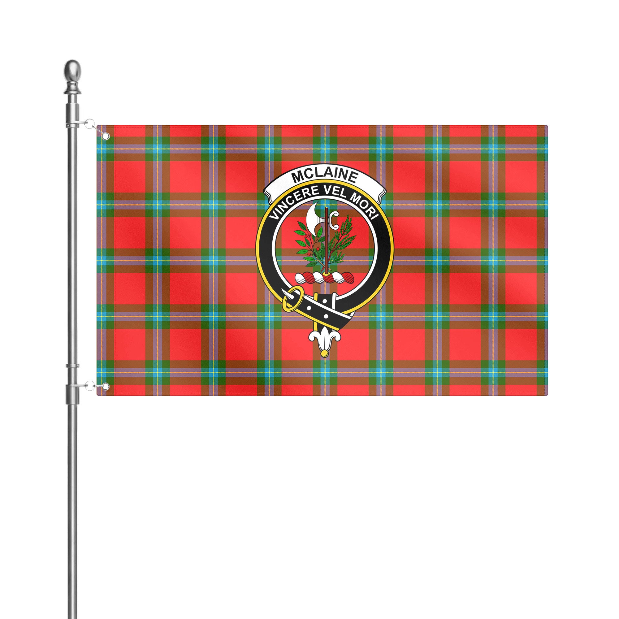 McLaine of Loch Buie Tartan Crest House Flag